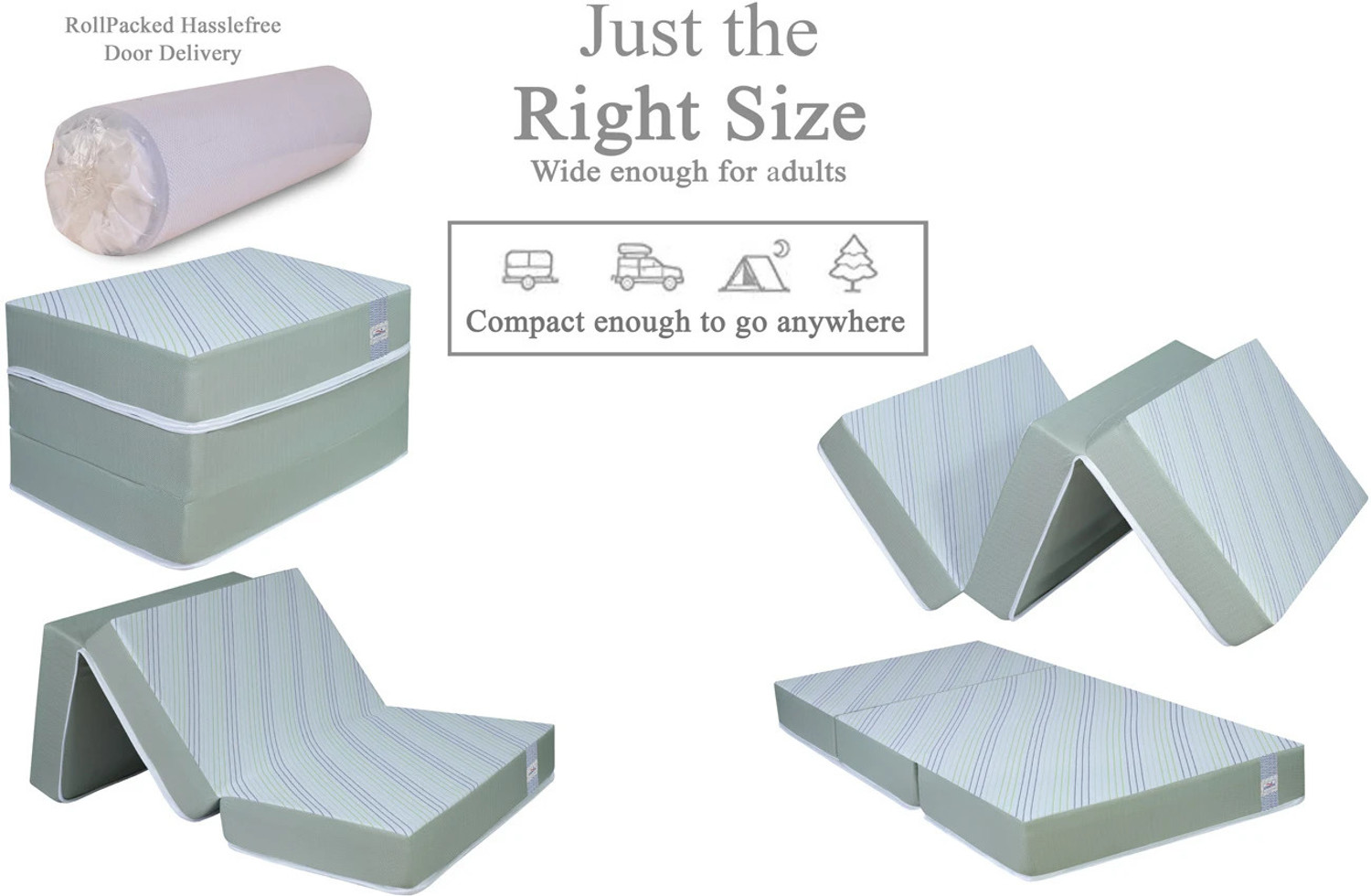 Image of SPRINGTEK 3 Folding /Travel 5 inch Queen PU Foam Mattress