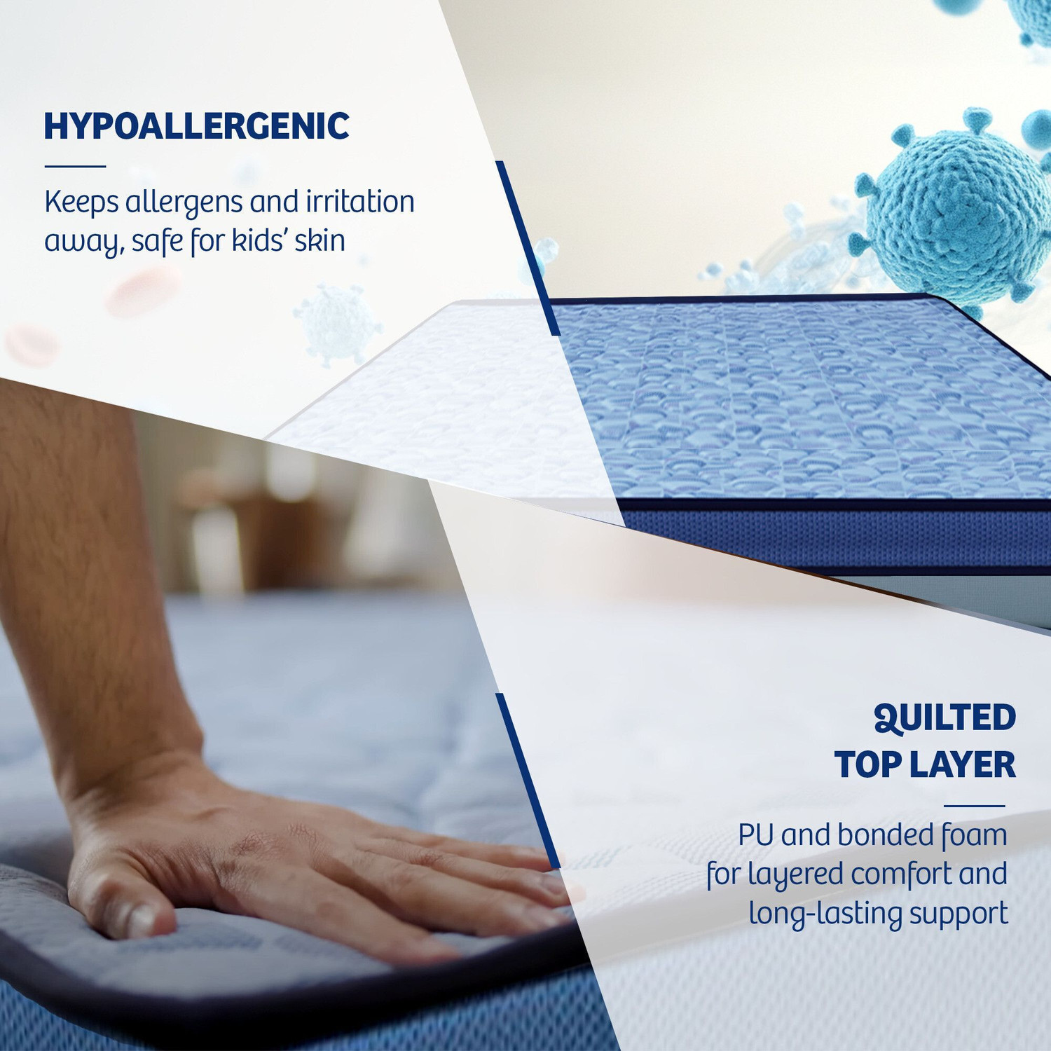 Image of KURLON DuoRest Essential, Reversible, Firm & Gentle Side, Reinforced Fiber Bonded Foam 5 inch Queen Bonded Foam Mattress