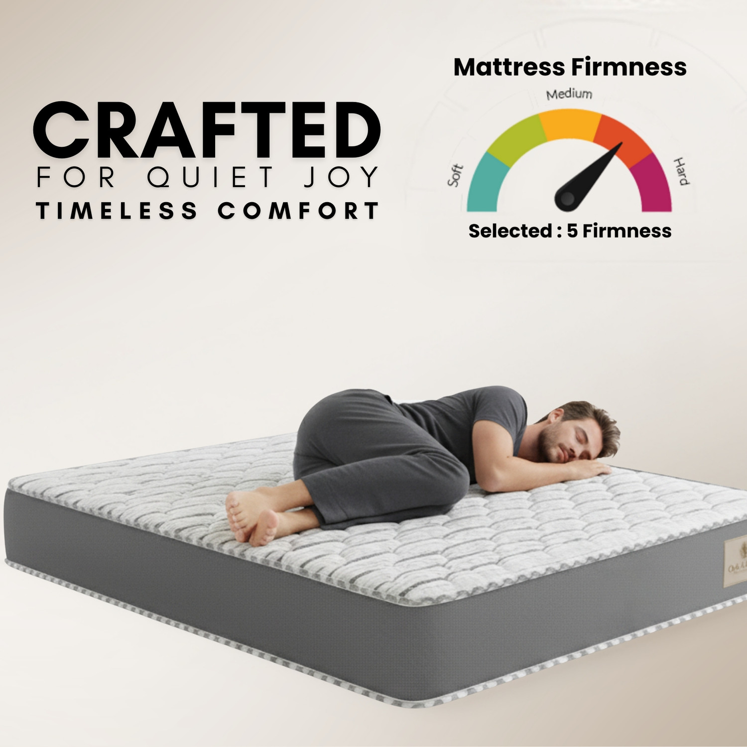 Image of Oak&Loom Comfort Knitted Fabric 5 inch Double High Density (HD) Foam Mattress