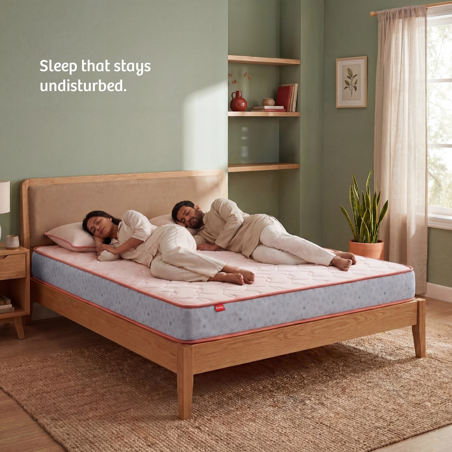 Image of KURLON Ortho Plus Spring, Medium Firm, Pocket Spring Core, 10 Yr Warranty, 6 inch King Pocket Spring Mattress