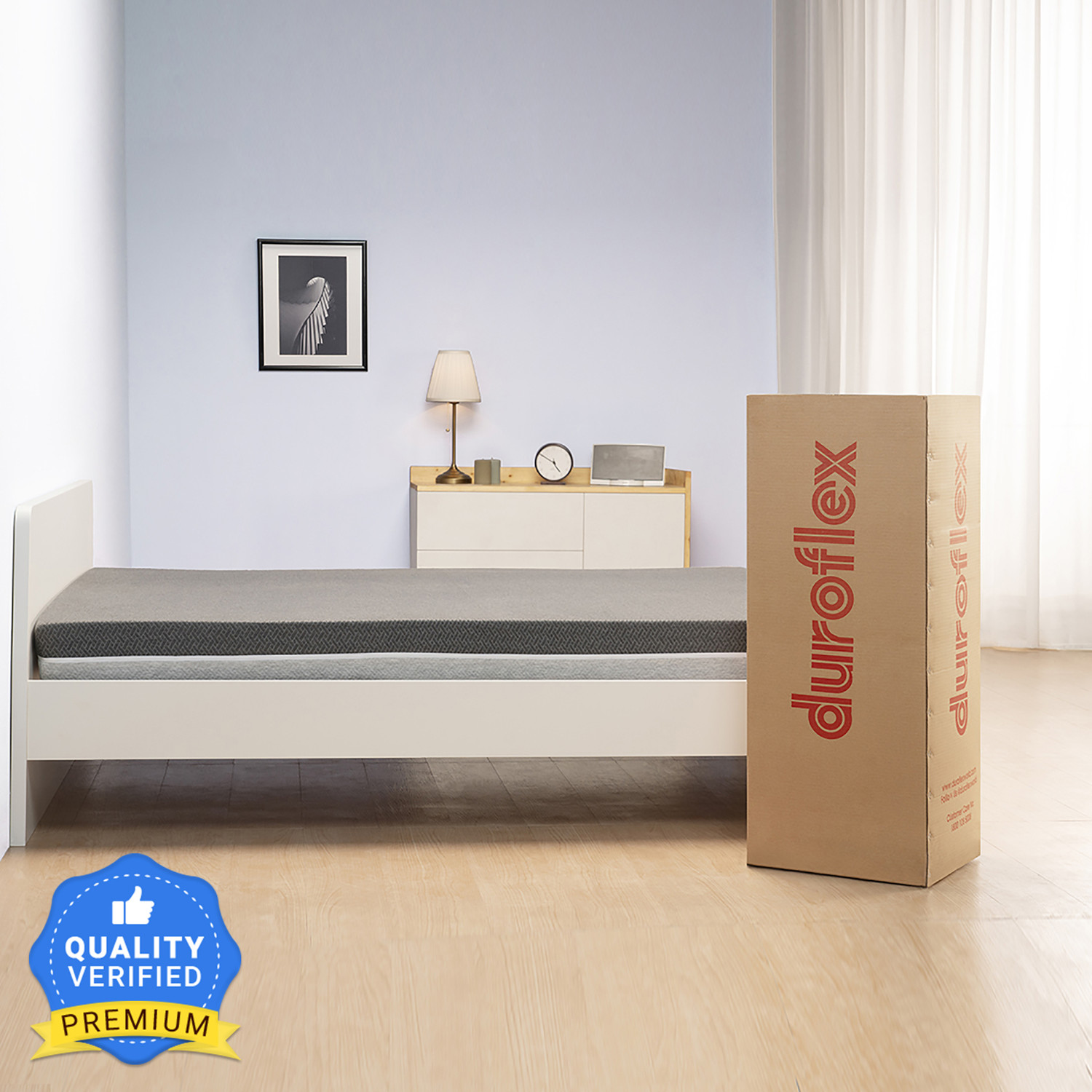 Image of Duroflex LiveIn Adapt Flippable with 3 Interchangeable Firmness Layers 6 inch Queen High Resilience (HR) Foam Mattress