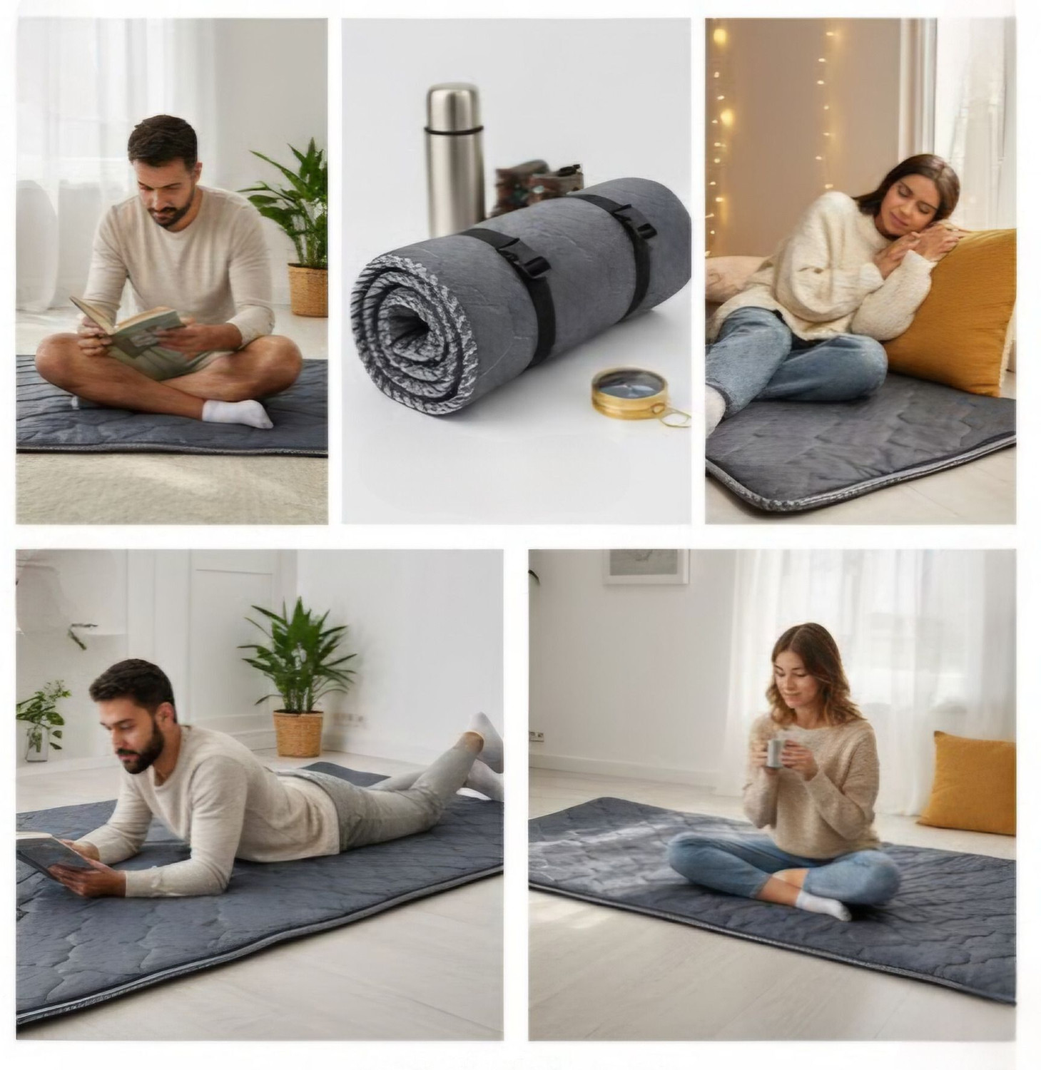 Image of Aeronix Portable Folding compact camping exercise,pilates travel mattress 1.5 inch Single Memory Foam Mattress