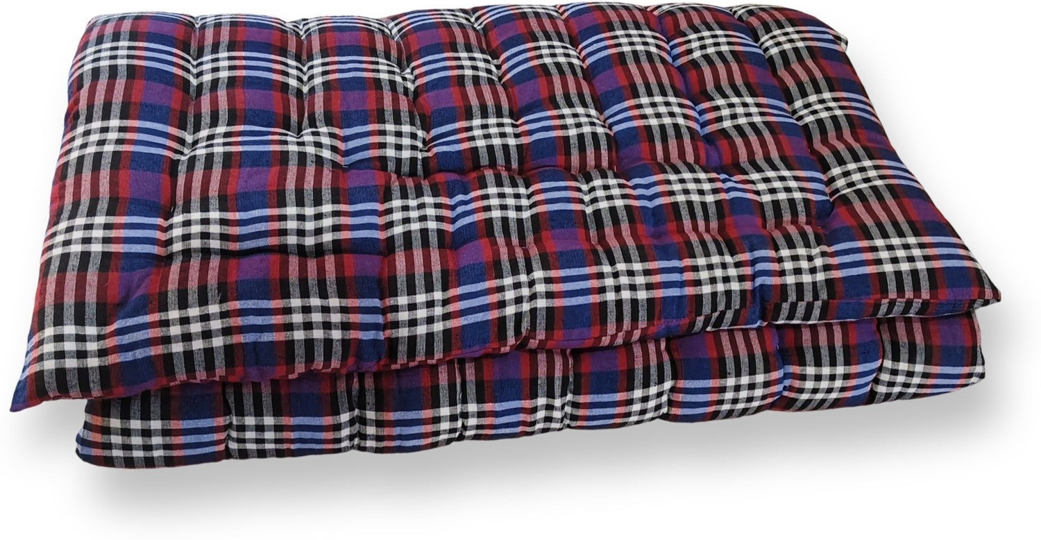 Image of ARSH 100% Cotton 3x6 Ft Foldable Floor Mattress 3 Inch Thick BlueR Hostel & Guest Use 3 inch Single Cotton Mattress