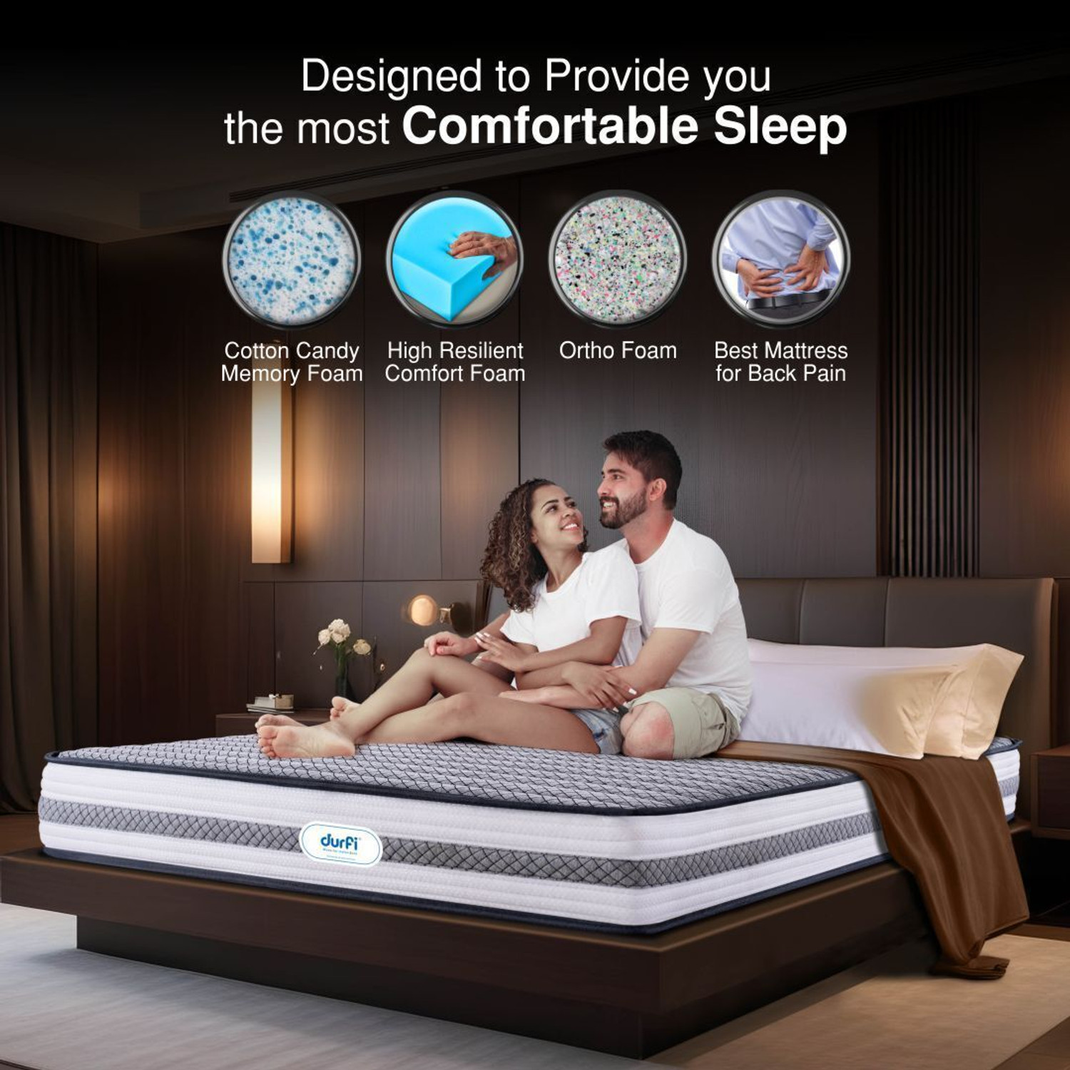 Image of Durfi Orthopedic 5 inch King Bonded Foam Mattress