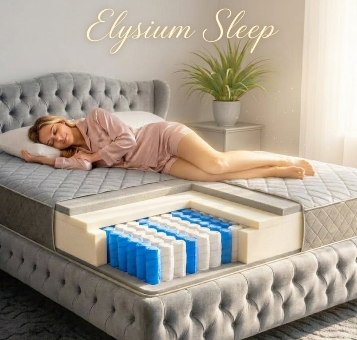 Image of DozeIQ 5 Zoned Pocket Spring hybrid Orthopedic Mattress with Memory Foam 6 inch King Pocket Spring Mattress