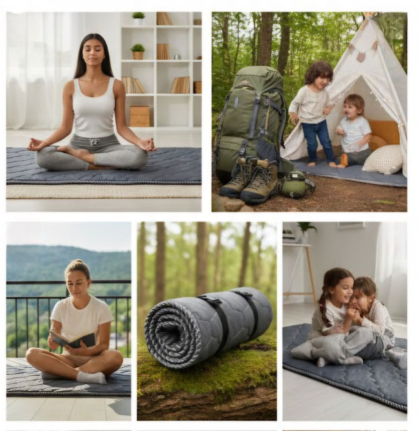 Image of Aeronix Portable Folding compact camping exercise,pilates travel mattress 1.5 inch Single Memory Foam Mattress
