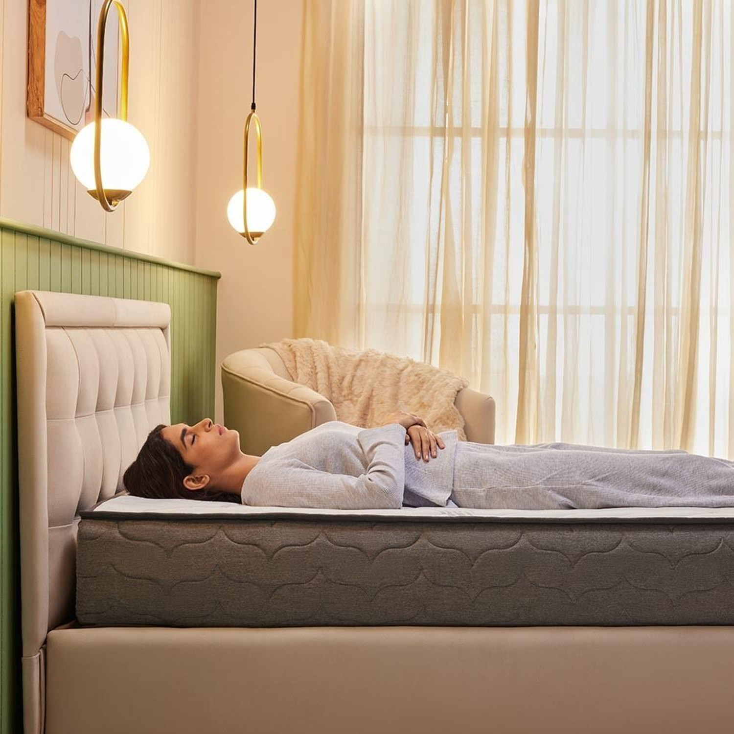 Image of Wakefit Elevate Pocket Spring Mattress with Memory Foam 6 inch Queen Pocket Spring Mattress