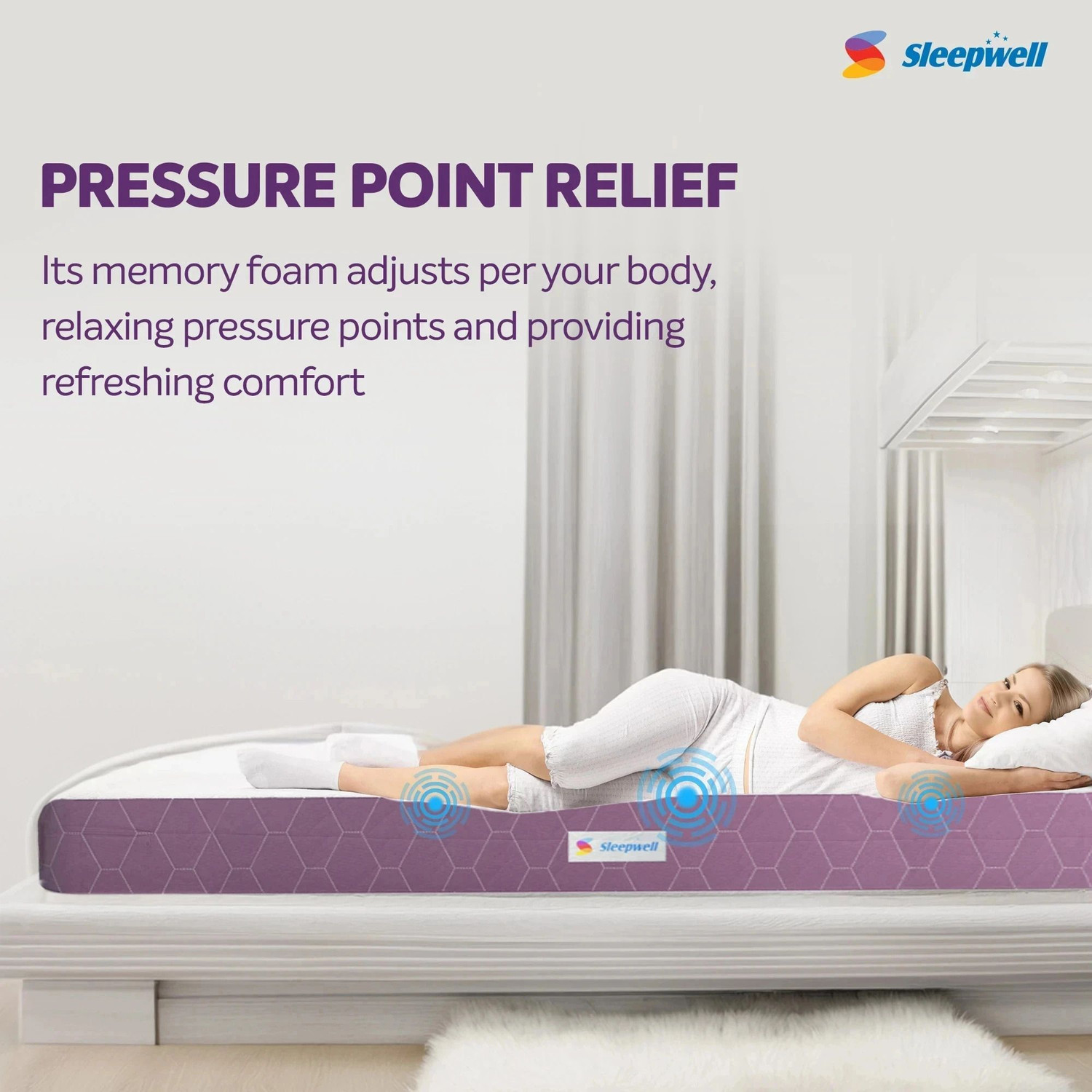 Image of Sleepwell Orthopedic, Impression Memory Foam, Firm Resitec Support Layer, Anti-Microbial 5 inch King Memory Foam Mattress