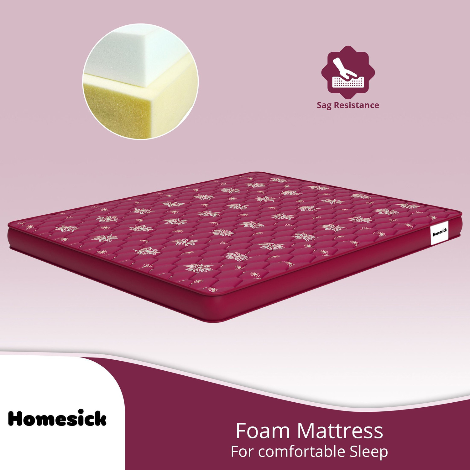 Image of Homesick E Eco 4 inch Queen High Density (HD) Foam Mattress