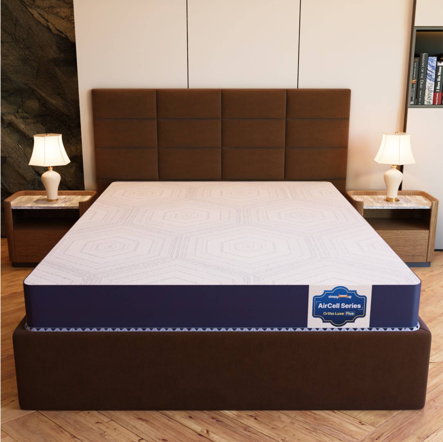 SleepyHug Series Ortho Luxe 3-layer Orthopedic Honeycomb Grid Memory Foam 5 inch Queen High Resilience (HR) Foam Mattress