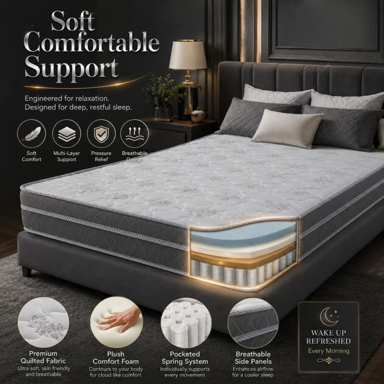 Image of WakeFitness Discover By Comfort 4 inch Single Pocket Spring Mattress