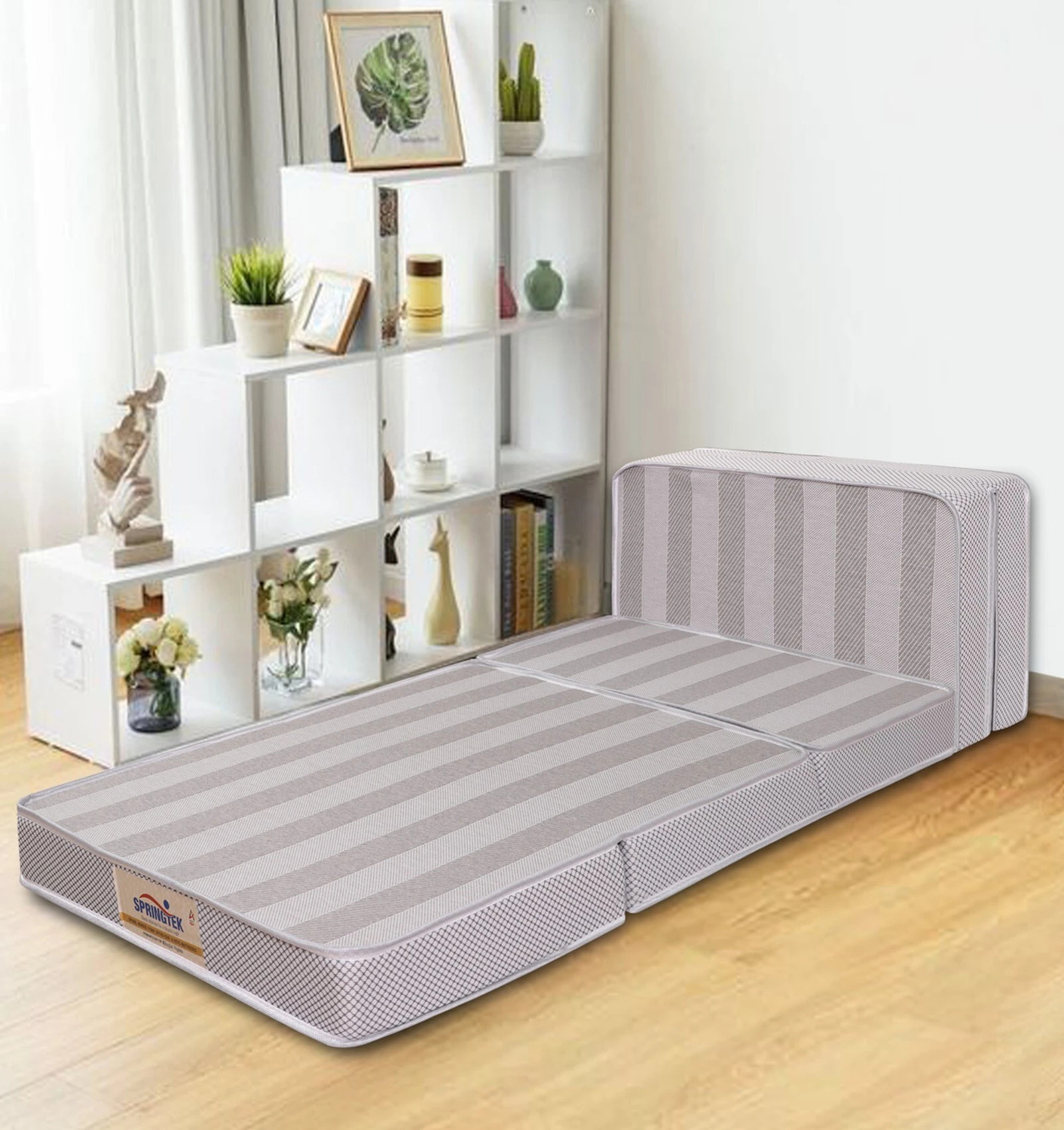 Image of SPRINGTEK 3 Folding /Travel 4 inch Queen PU Foam Mattress