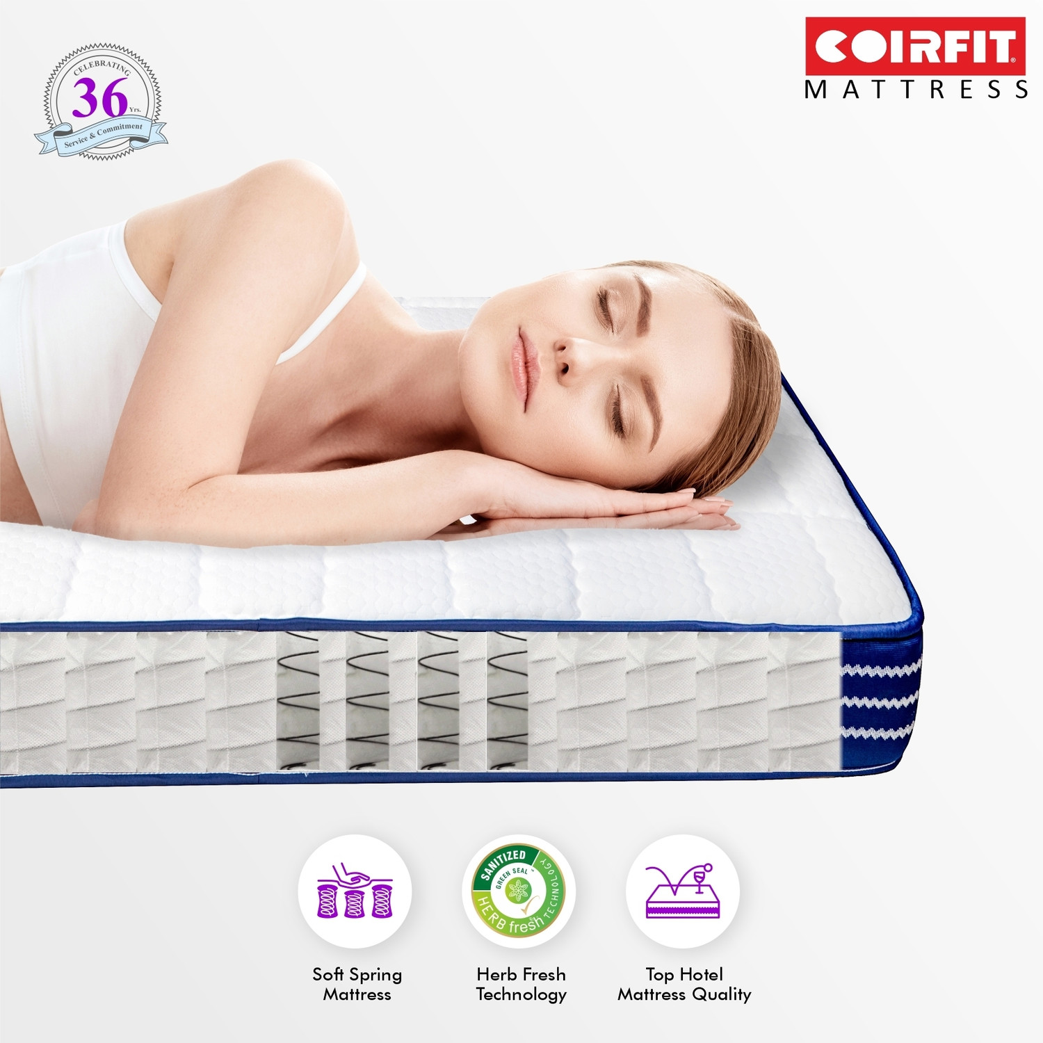 Image of SLEEPSPA Ortho Pocket with SrtX Tech. 8 inch King Pocket Spring Mattress