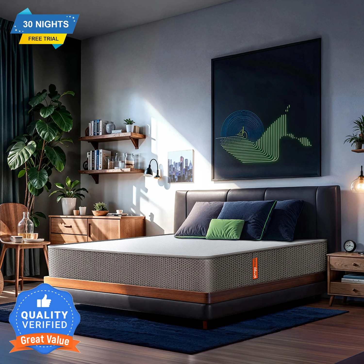 Image of Sleepyhead Flip - Dual Sided 4 inch Queen High Density (HD) Foam Mattress