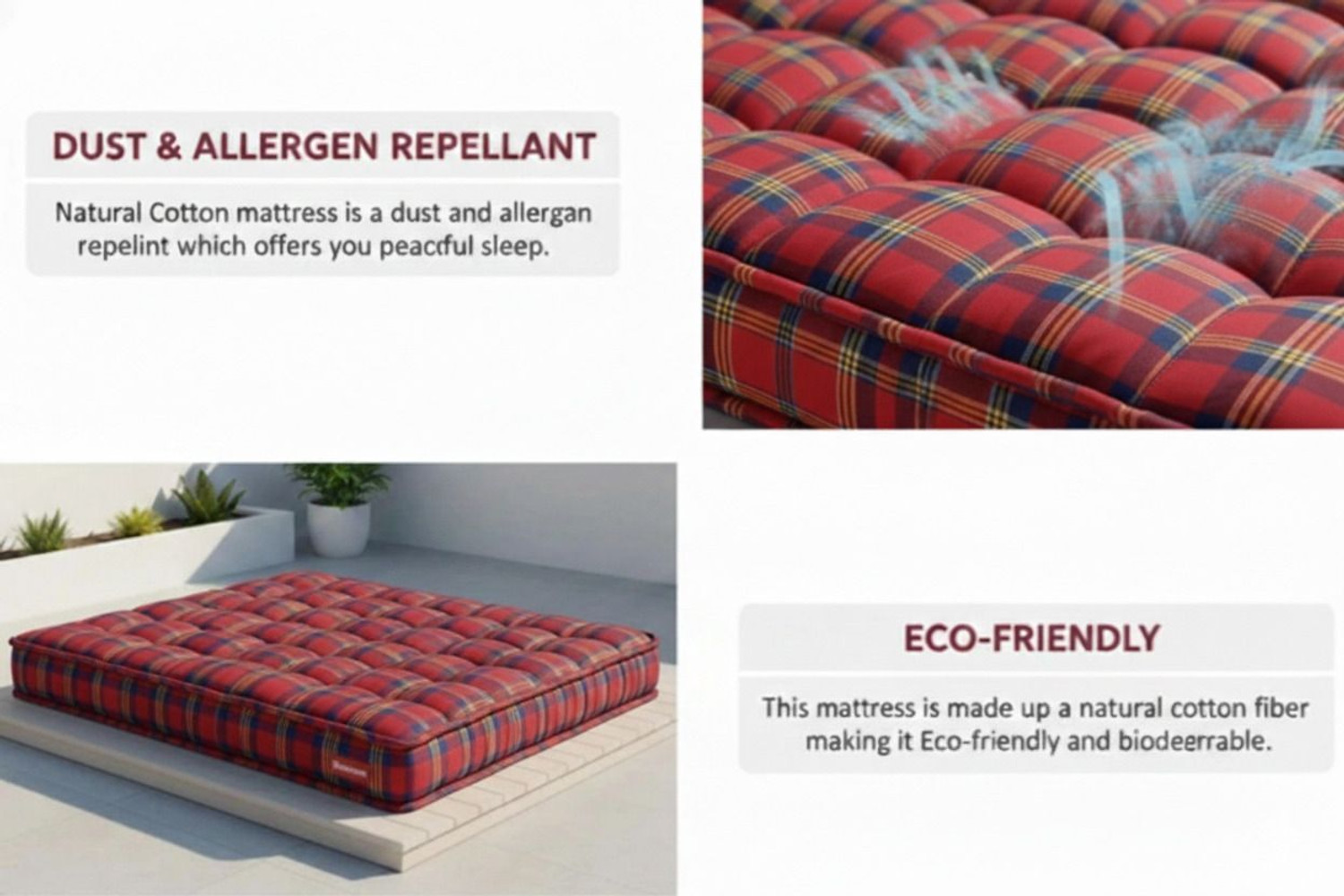 Image of mik LUXURSLEEP Durable Bed Mattress 5 inch Double Cotton Mattress