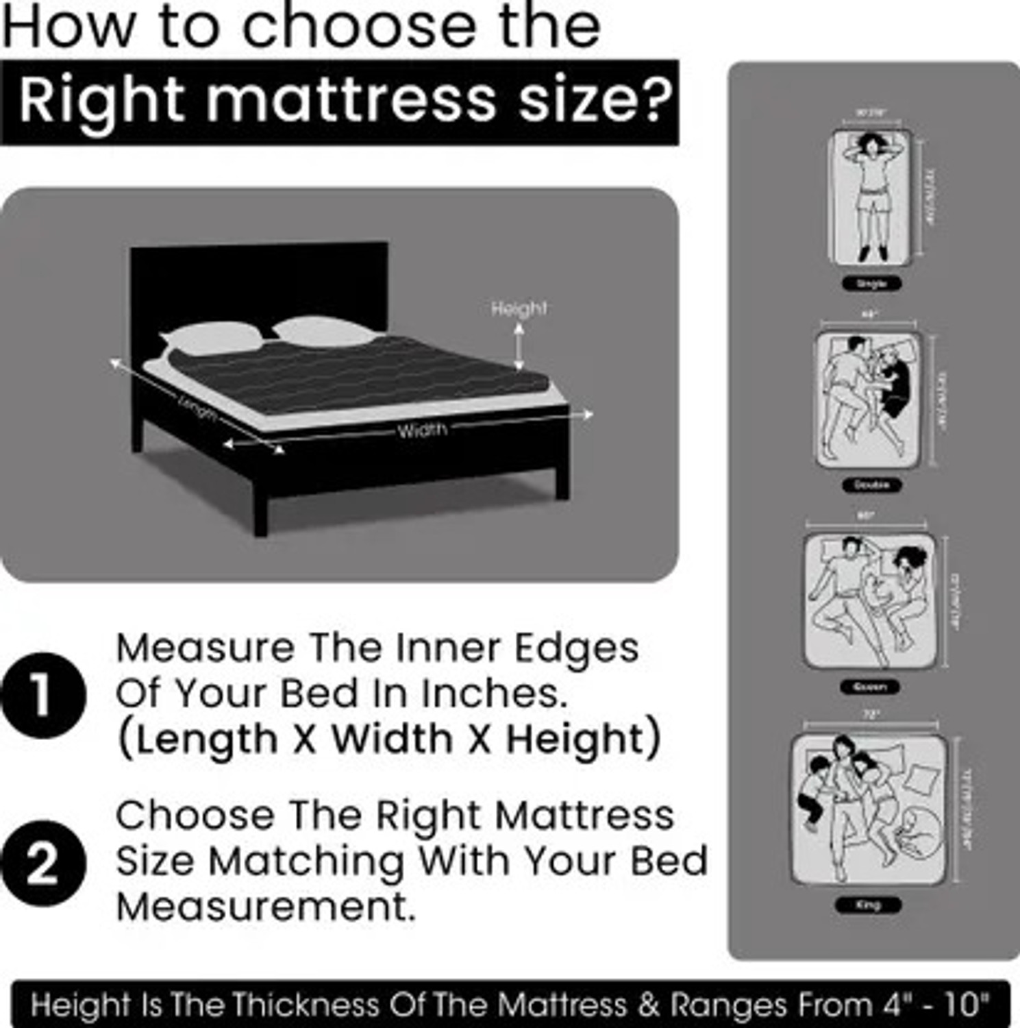 Image of KGF Orthopedic Hard & Soft Dual Flip Reversible 4 inch Single High Resilience (HR) Foam Mattress