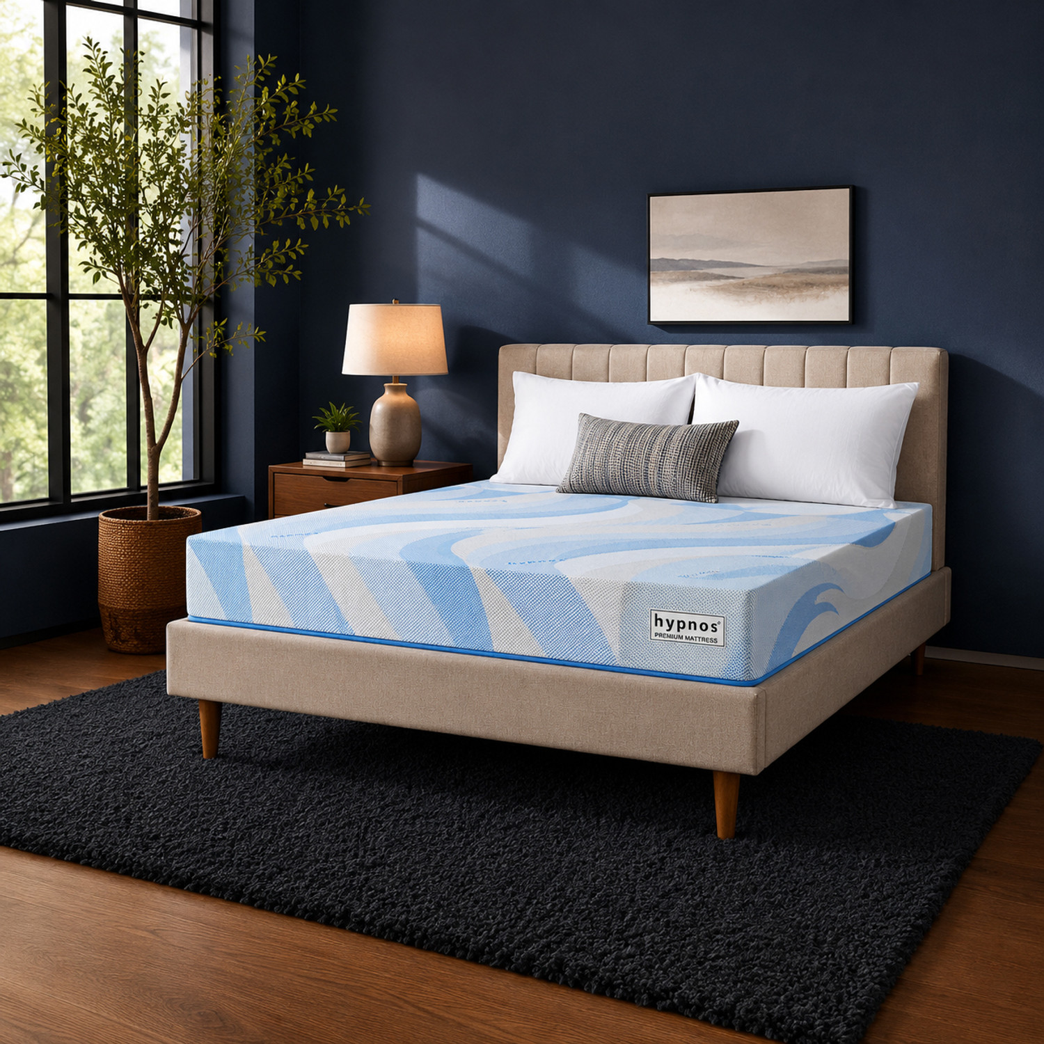 Image of Hypnos Orthopedic Anti-Microbial Fabric, Medium Firm Pressure Relief for Back Support 5 inch Queen Memory Foam Mattress
