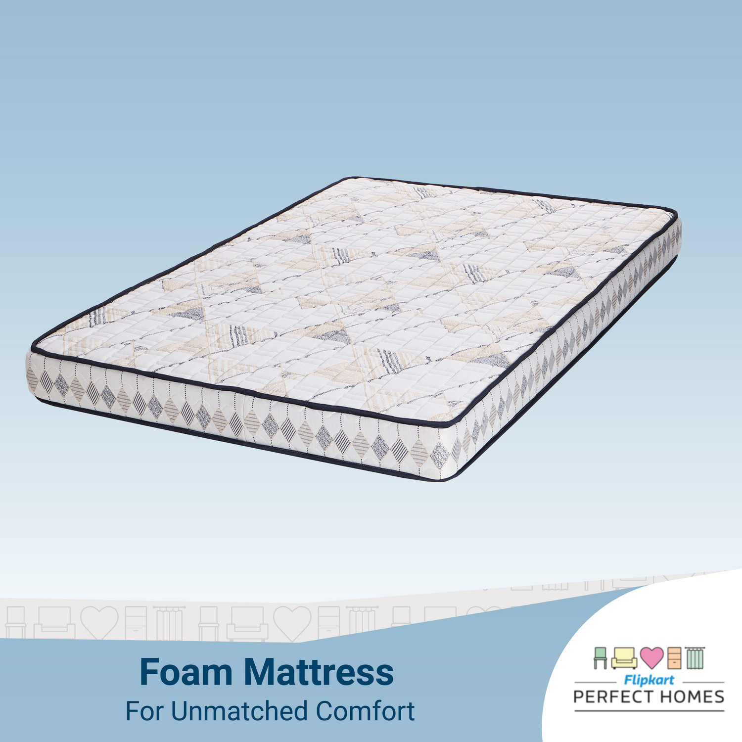 Image of Flipkart Perfect Homes Orthopedic Bliss White 5 inch Single PU Foam Mattress