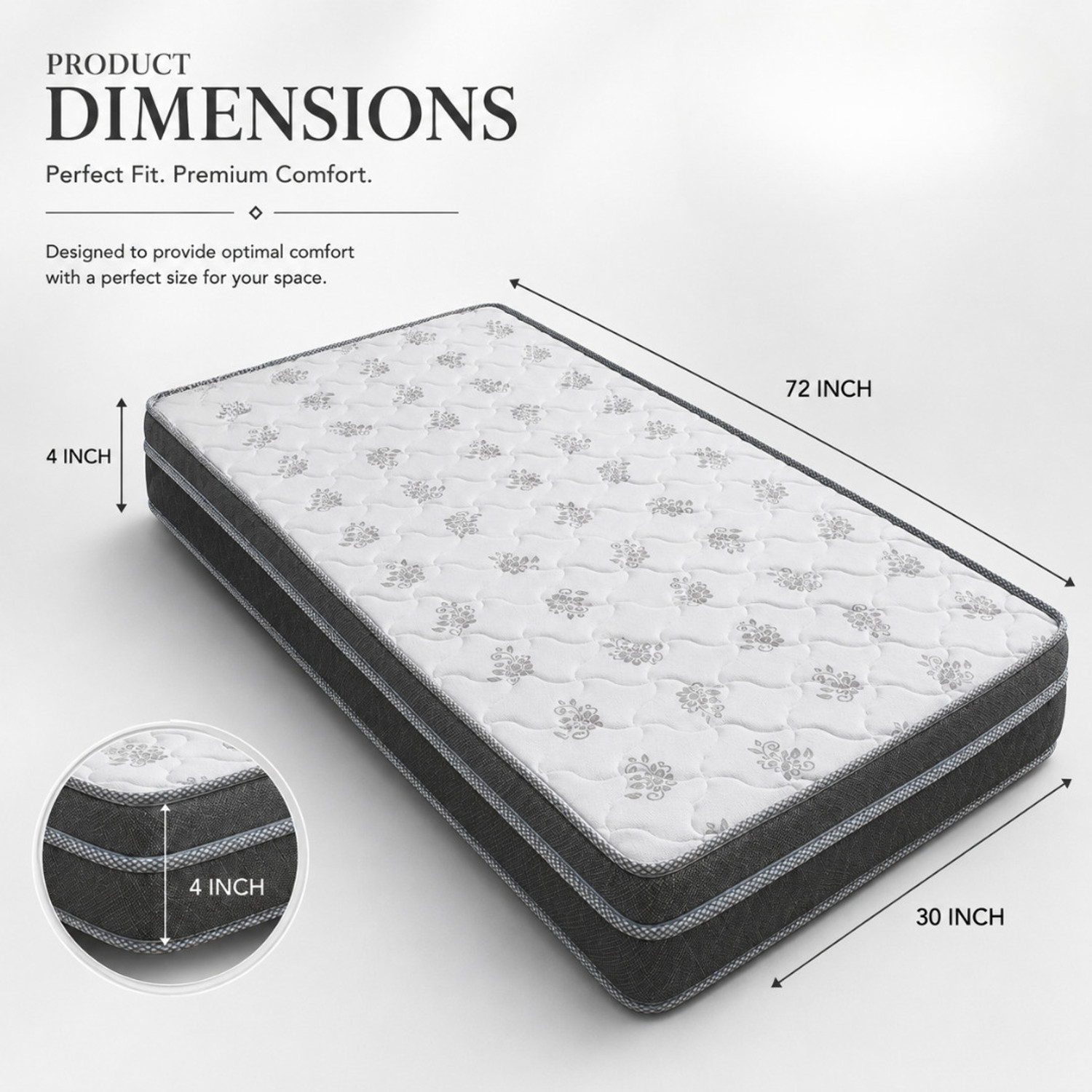 Image of WakeFitness Discover By Comfort 4 inch Single Pocket Spring Mattress