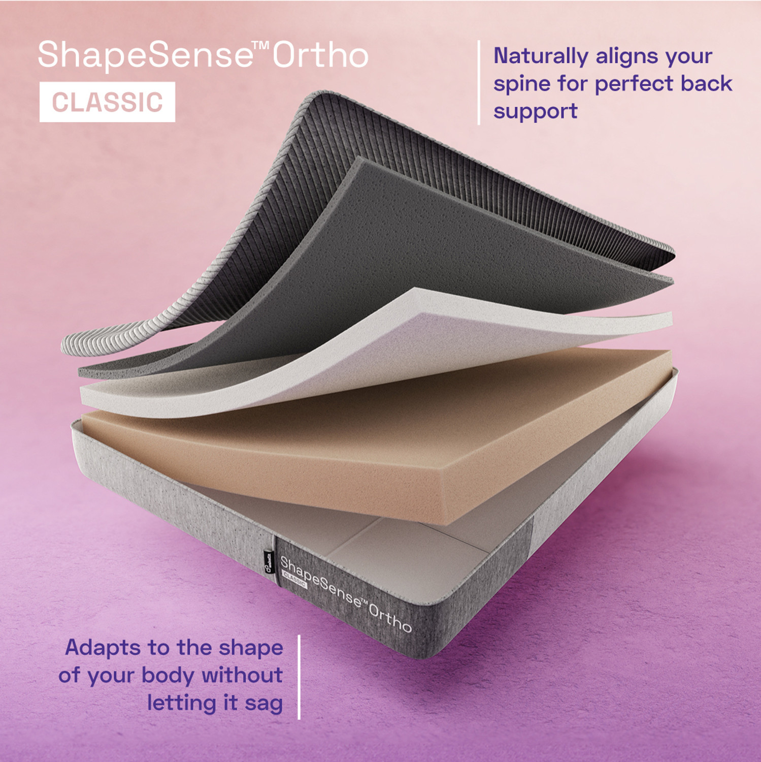 Image of Wakefit ShapeSense Orthopedic Classic Memory Foam 8 inch Single High Resilience (HR) Foam Mattress