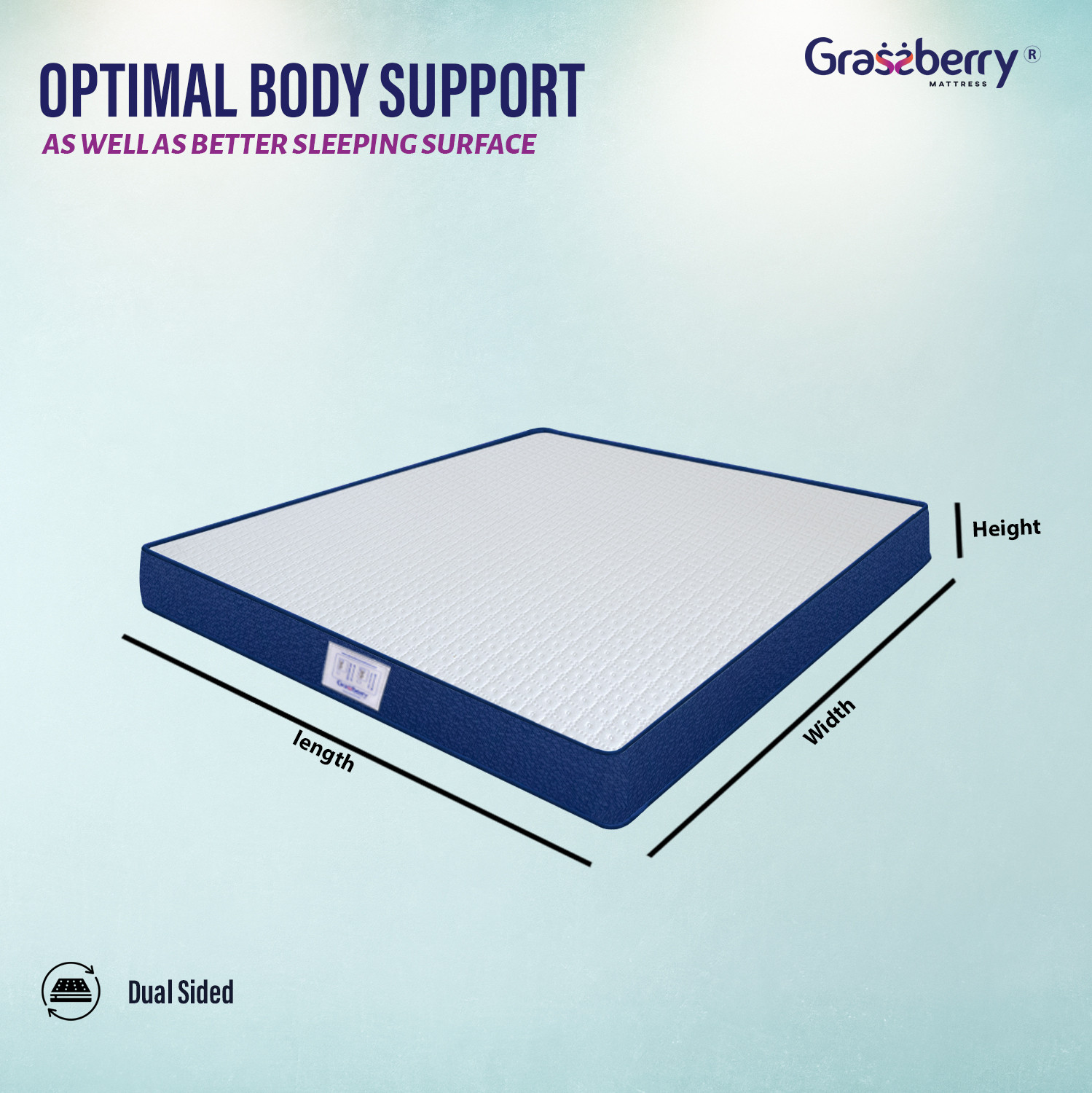 Image of Grassberry Dual Comfort Beauty Sleep 5 inch Single High Resilience (HR) Foam Mattress