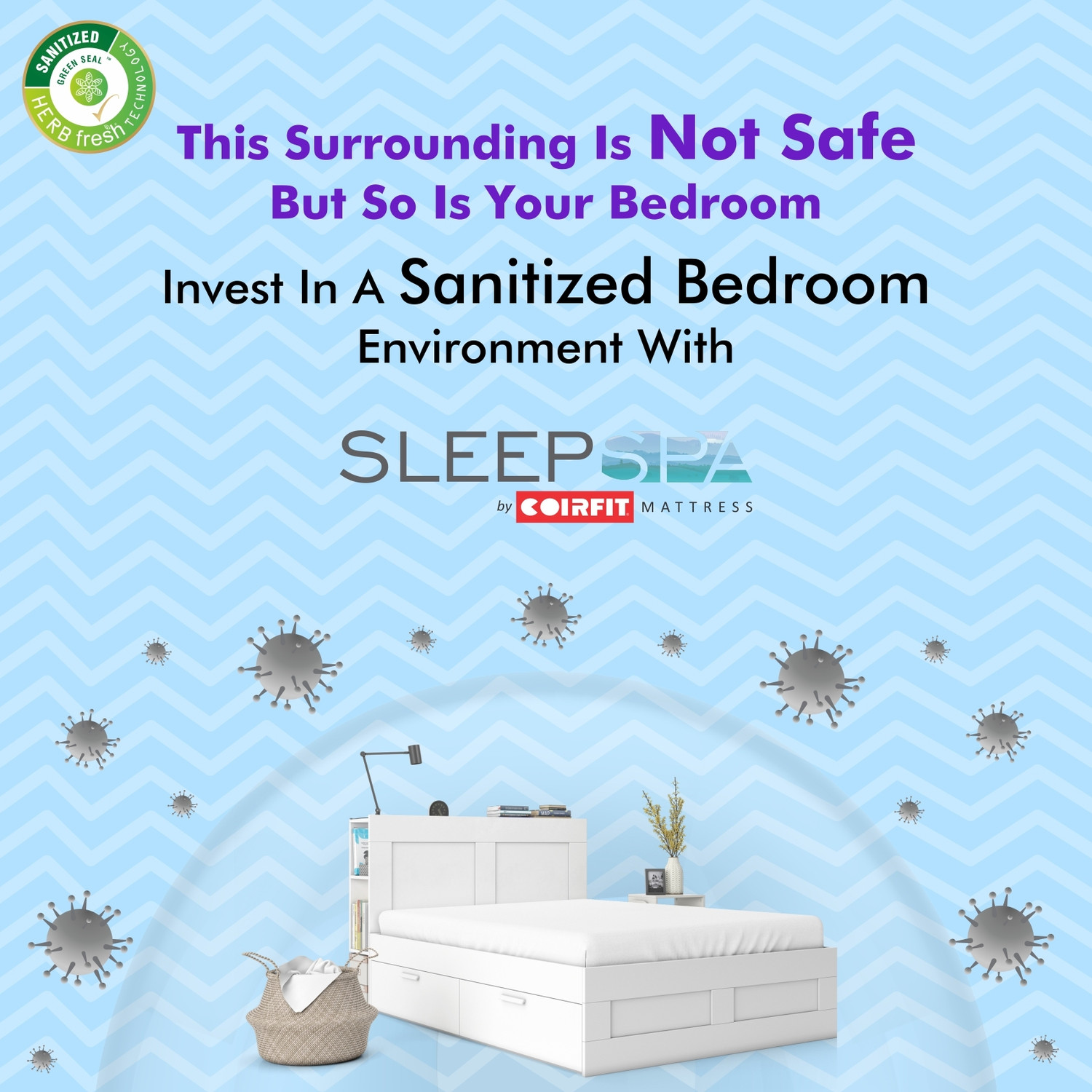 Image of SLEEP SPA PREMIUM ORTHOPEDIC Memory Foam with HerbFRESH TECHNOLOGY 5 inch Single Memory Foam Mattress