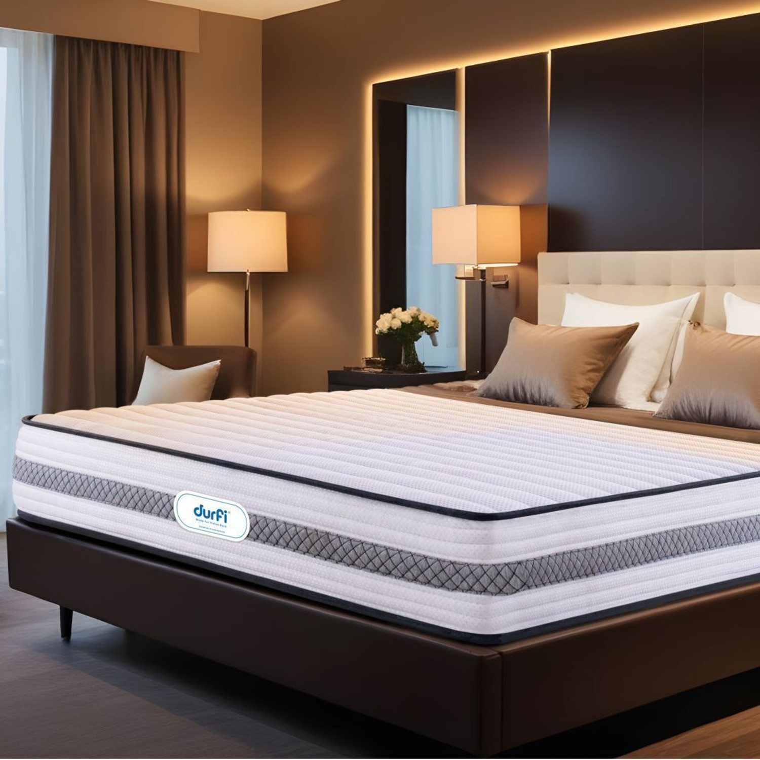 Image of Durfi Hybrid cotton candy memory foam CertiPUR-US Certified 8 inch Double Pocket Spring Mattress