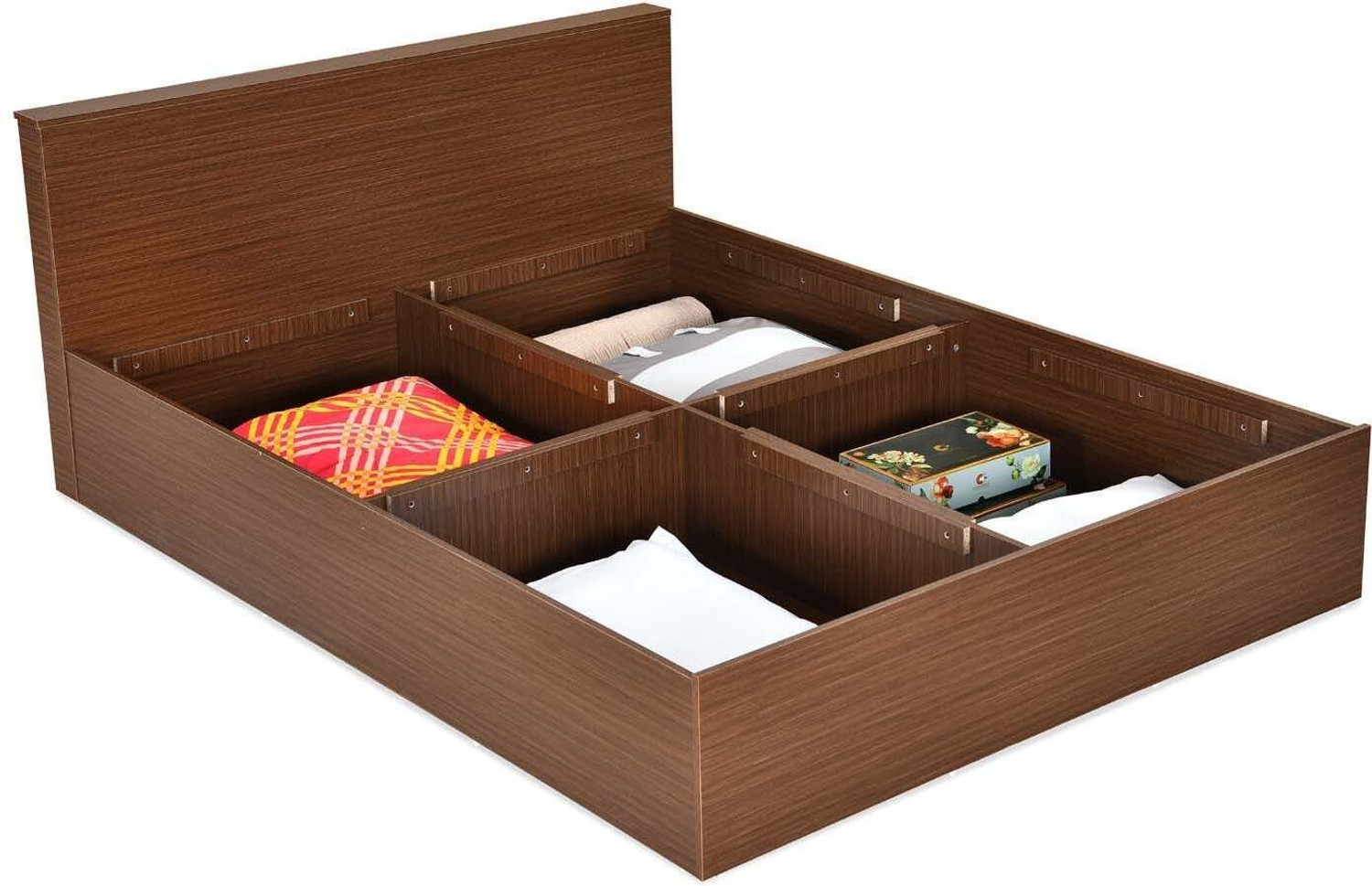 Image of Nilkamal Arthur Plus with Storage Engineered Wood Queen Box Bed, 211.5 cm x 158 cm (6.94 ft x 5.18 ft)