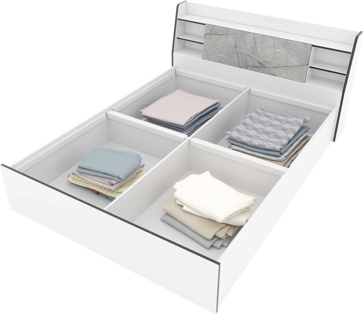 Image of Nilkamal Marbito Engineered Wood King Box Bed, 224.8 cm x 190.4 cm (7.38 ft x 6.25 ft)