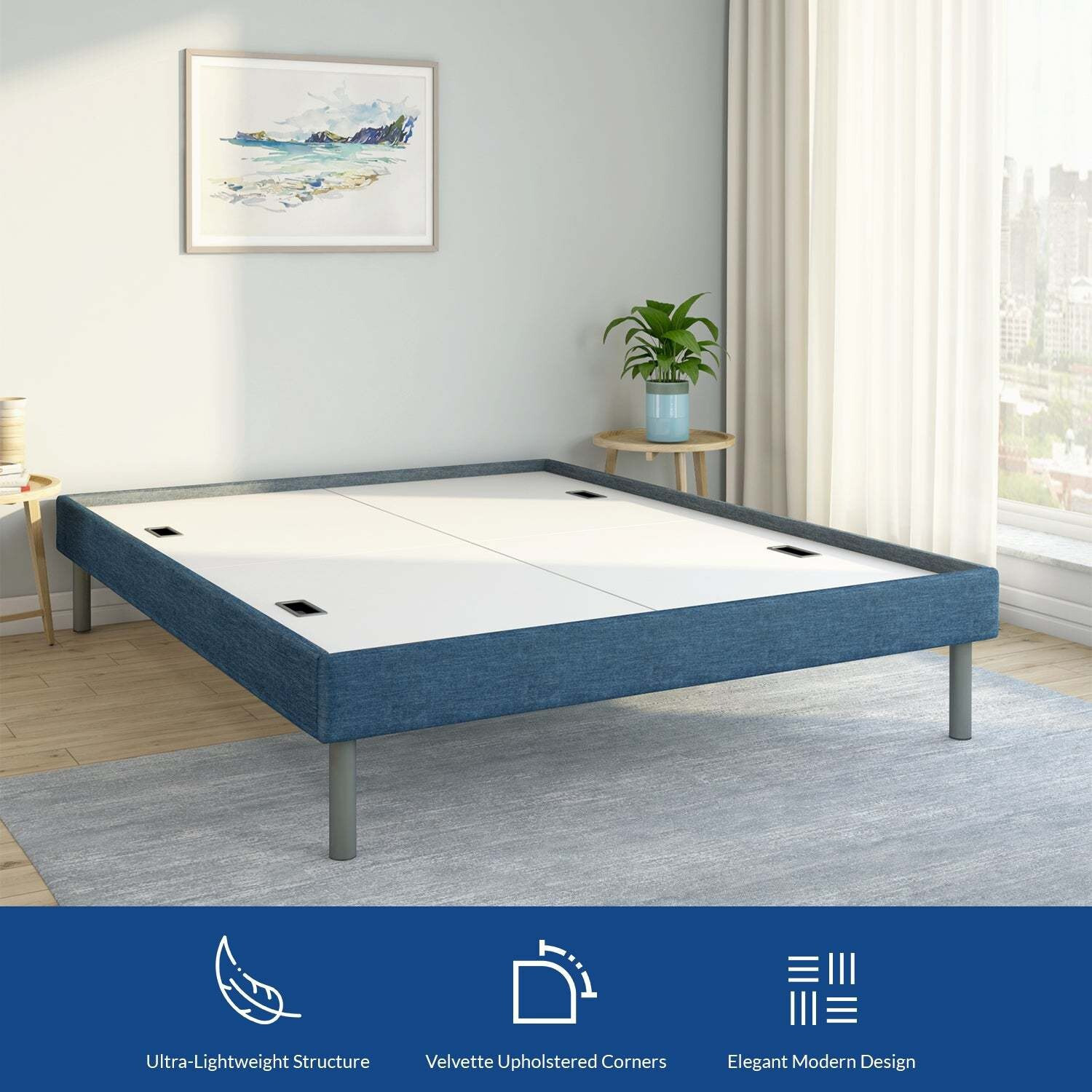 Image of Nilkamal SLEEP Velvette Engineered Wood King Bed, 206 cm x 188 cm (6.76 ft x 6.17 ft)