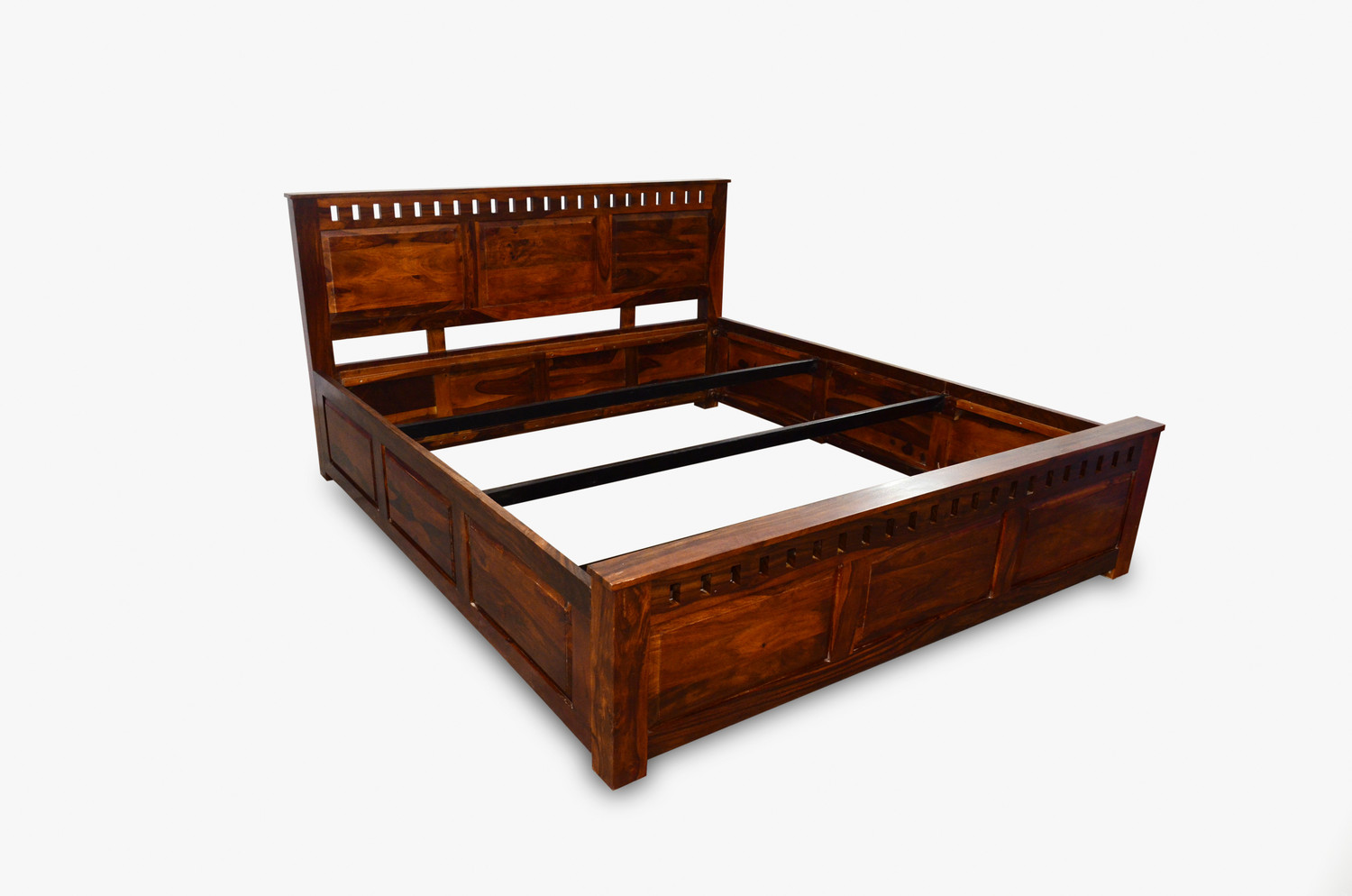 Image of Divine Arts Sheesham Wood King Size Double Bed with Storage Box for Living Room, Bed Room Solid Wood King Box Bed, 218 cm x 192 cm (7.15 ft x 6.3 ft)