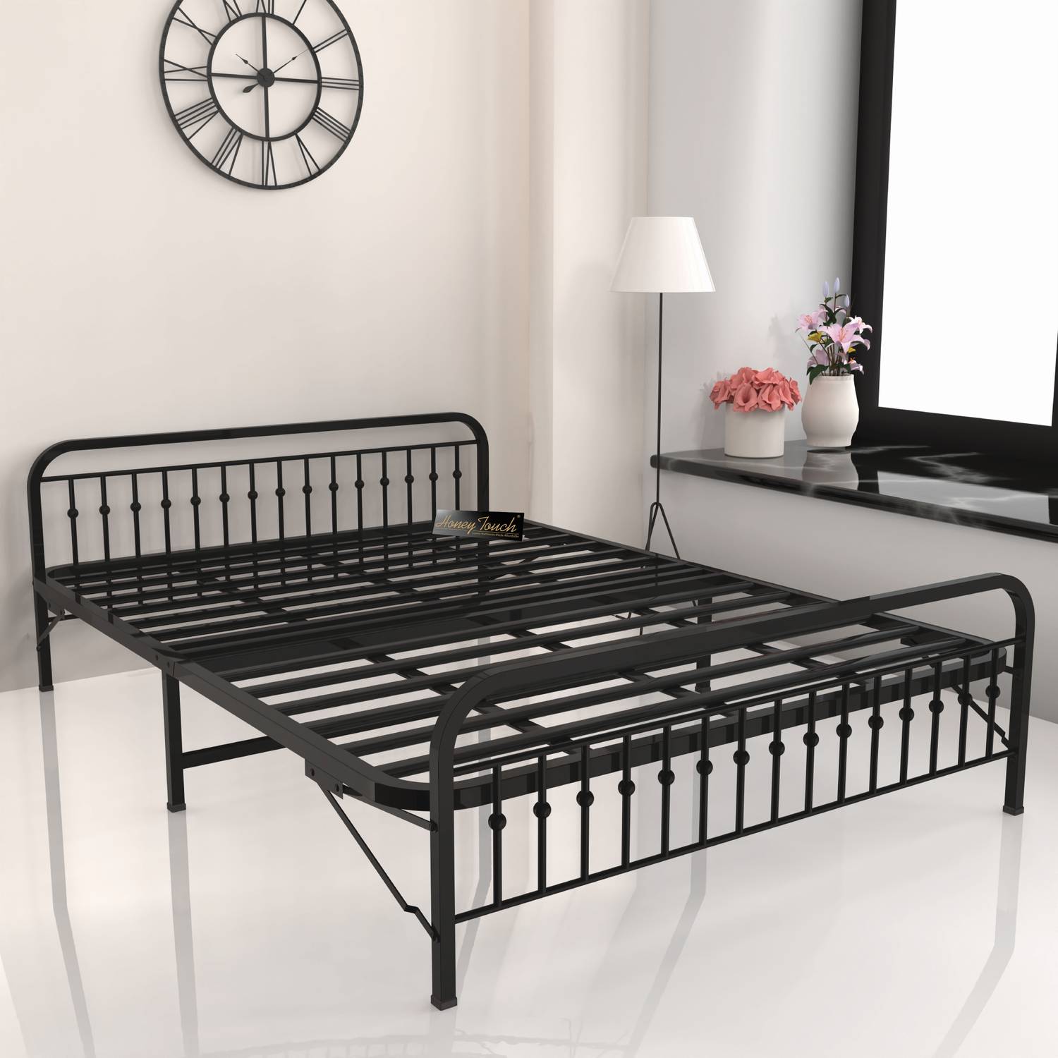 HoneyTouch Nova Folding Queen Size Bed Without Mattress| No