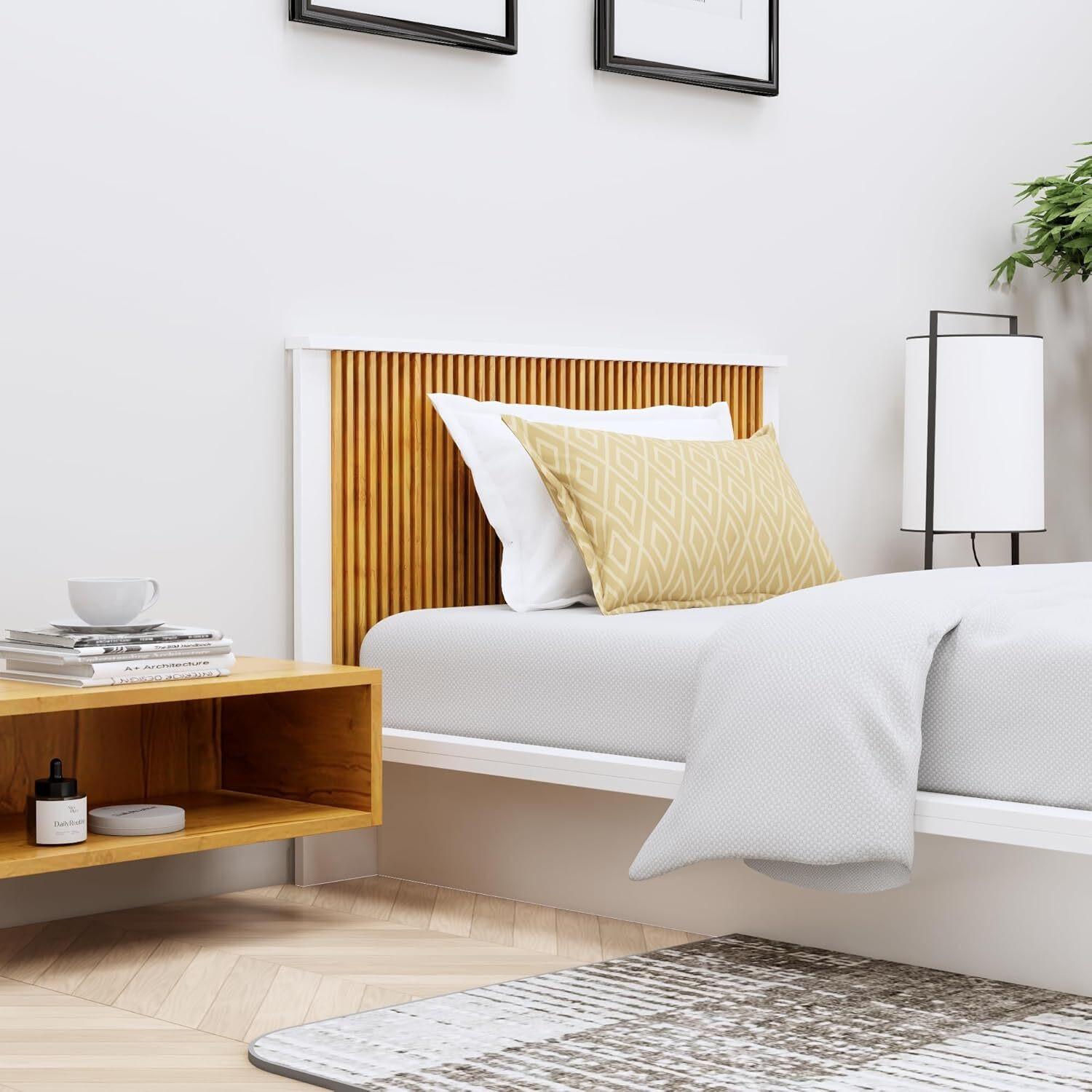Image of Hexa Red Engineered Wood Single Bed, 193.7 cm x 99 cm (6.35 ft x 3.25 ft)