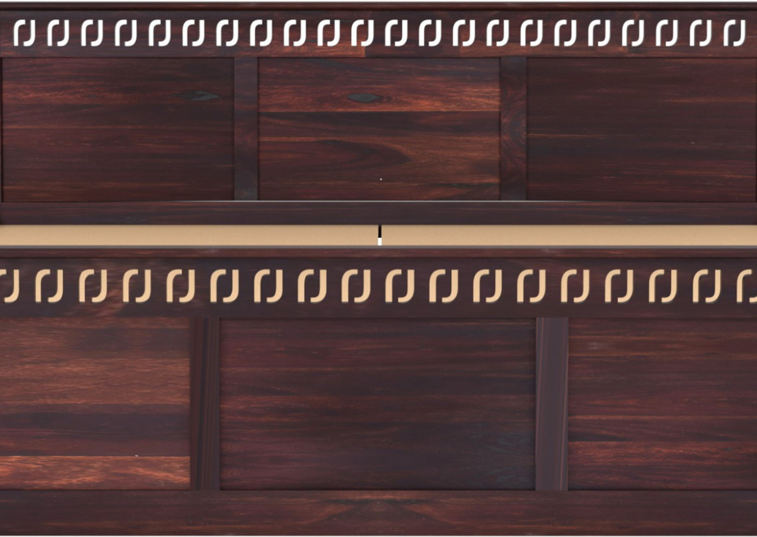 Image of Rukmaajee Walnut Series Solid Wood Queen Bed, 45 cm x 158 cm (1.48 ft x 5.18 ft)