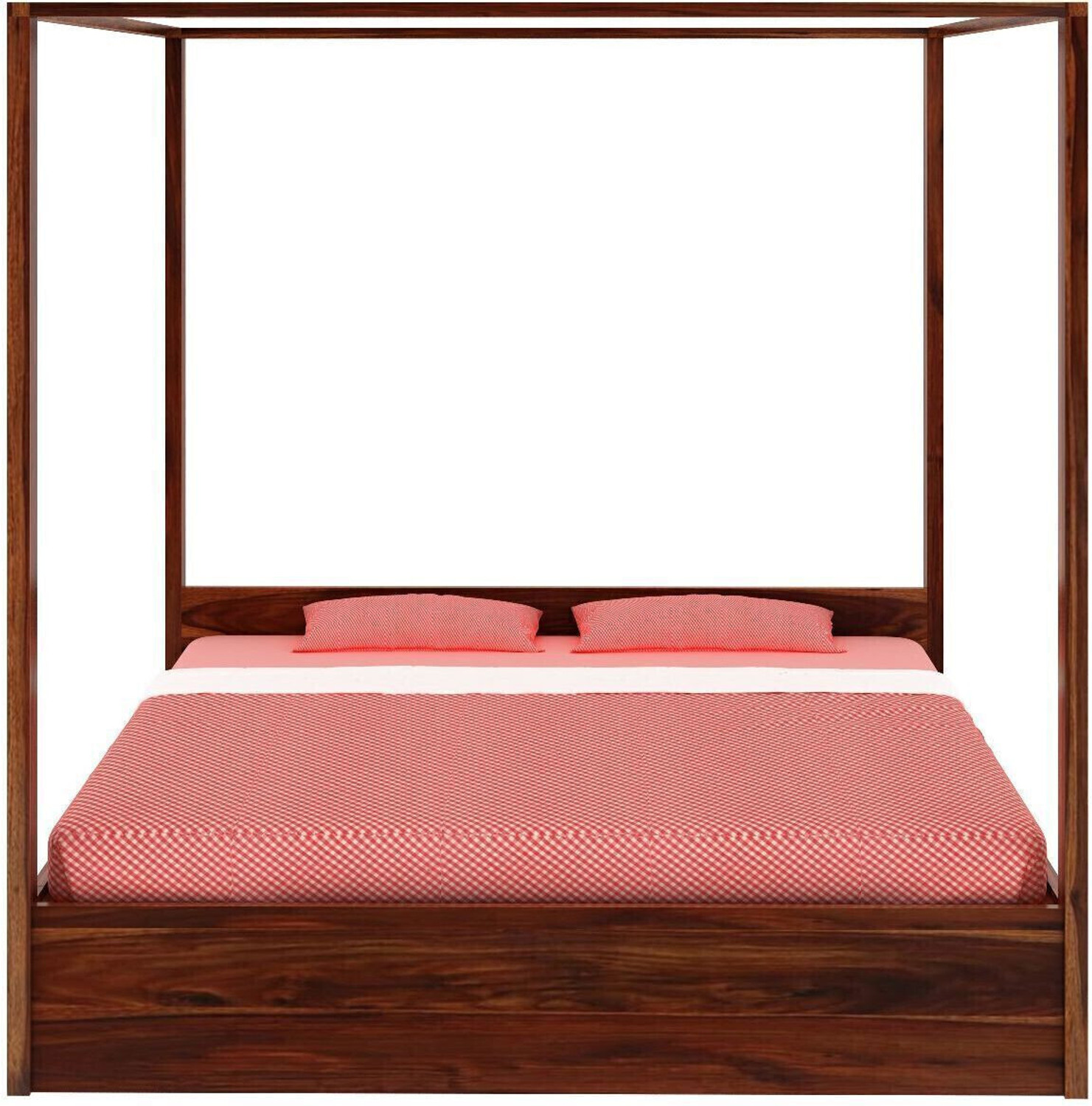 Image of WOODENJOY Sheesham Wood King Bed /Wooden Cot /Wooden Bed Without Storage Bed For Bedroom Solid Wood King Bed, 210.82 cm x 190.5 cm (6.92 ft x 6.25 ft) (Finish Color - Walnut, Delivery Condition - DIY(Do-It-Yourself))