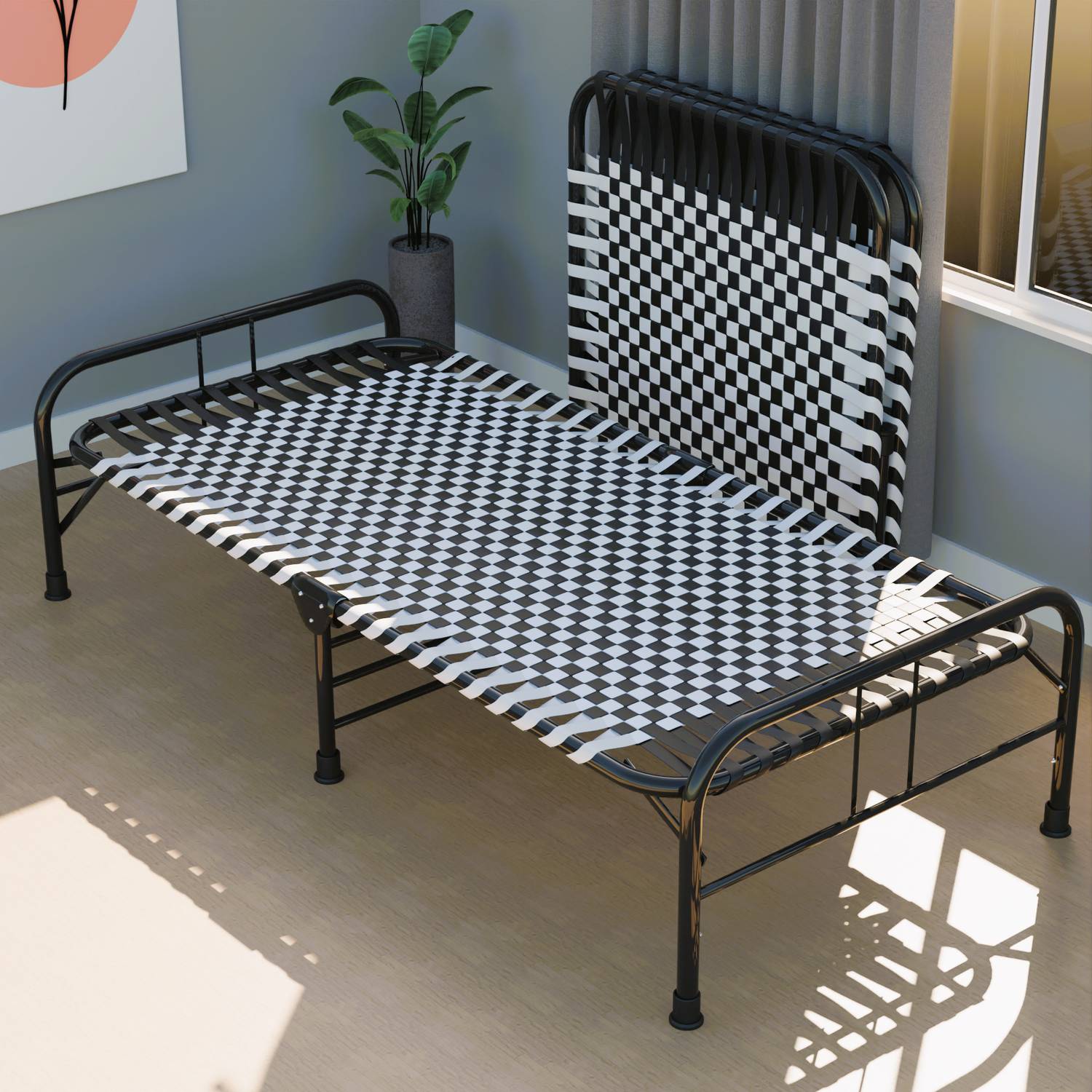 Lampoc Metal Single Bed, 180 cm x 90 cm (5.91 ft x 2.95 ft)