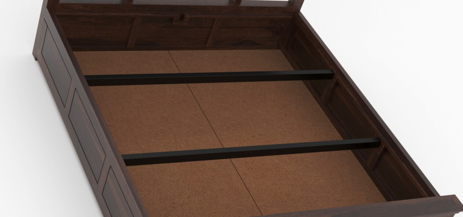 Image of BHAGWATI ART Solid Sheesham Wood King Size For Bedroom / Hotel | Solid Wood King Box Bed Solid Wood King Box Bed, 213.36 cm x 187.96 cm (7.0 ft x 6.17 ft)