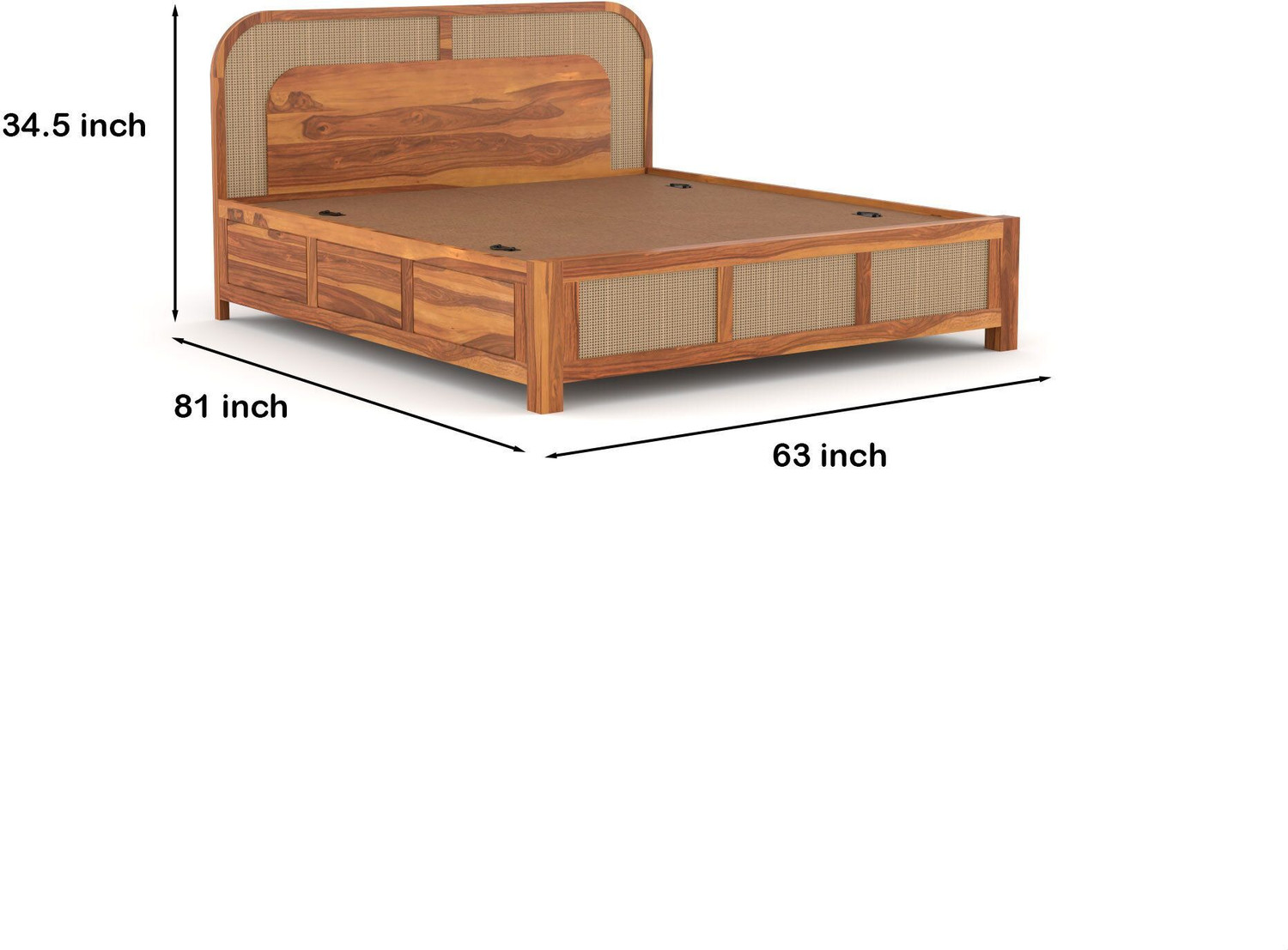 Image of BHAGWATI ART Sheesham Wood Queen Size Bed /Cot For BedRoom /Guest Room /Hotel Solid Wood Queen Bed, 205.74 cm x 160.02 cm (6.75 ft x 5.25 ft)