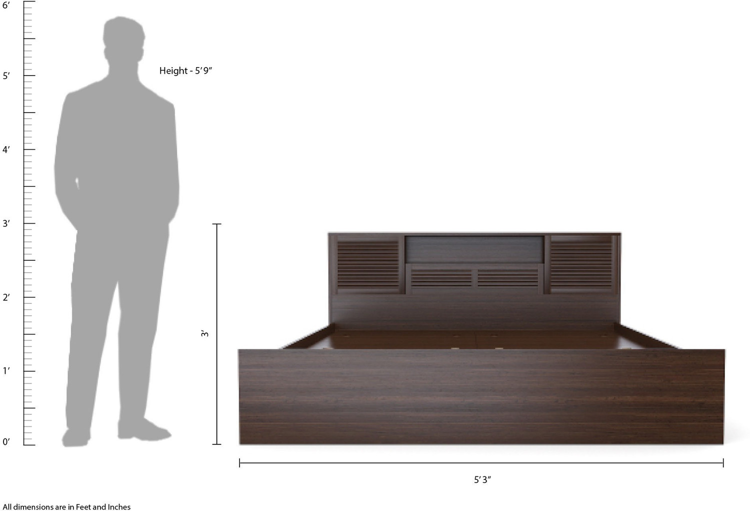 Image of Hometown Bolton Engineered Wood Queen Box Bed, 219 cm x 160 cm (7.19 ft x 5.25 ft)