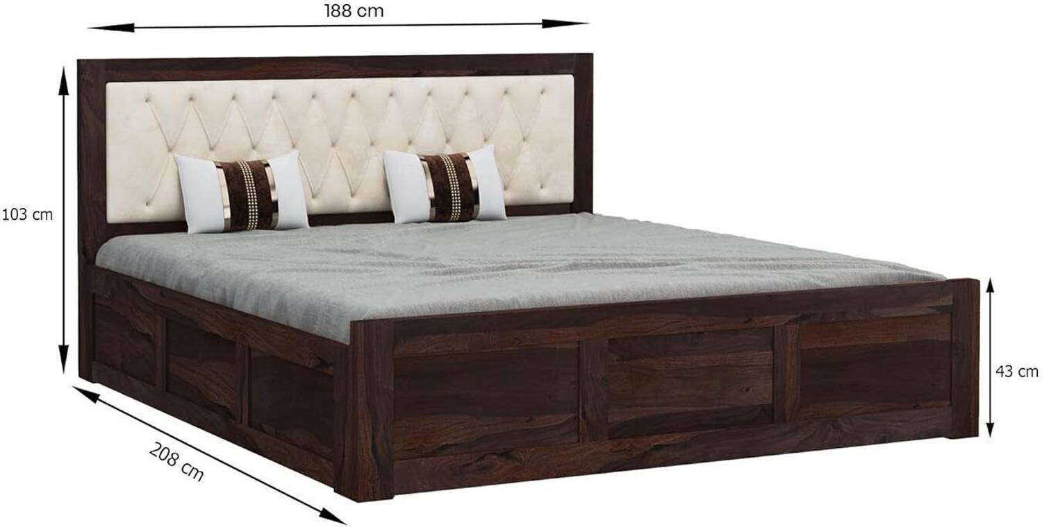 SONA ART & CRAFTS Zeus Sheesham Wood King Size Bed with Storage