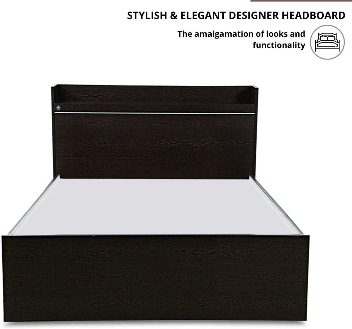 Image of Delite Kom Plum Single Bed | Open Headboard Shelf Storage | Assembley Included | Engineered Wood Single Bed, 213 cm x 96 cm (6.99 ft x 3.15 ft)