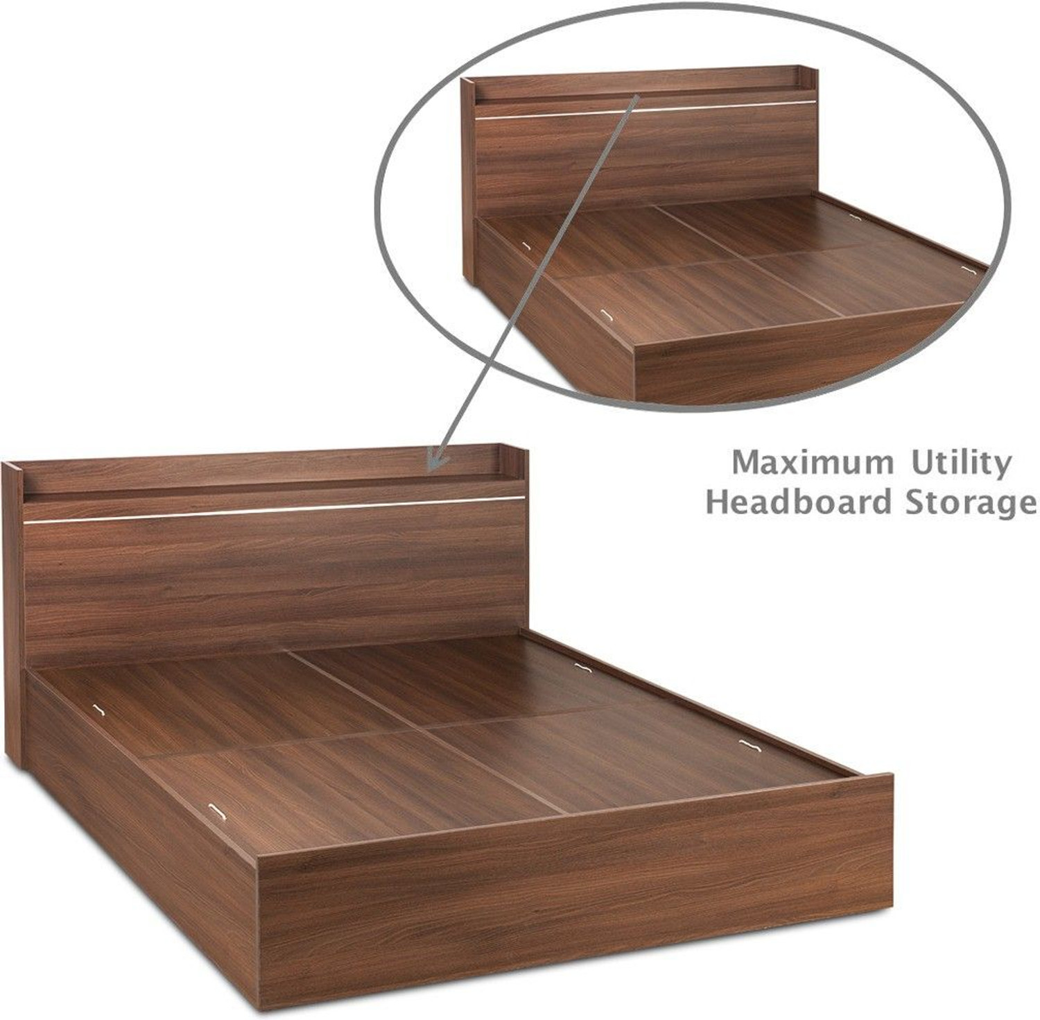 Image of Delite Kom Cherry Engineered Wood Queen Box Bed, 220.7 cm x 160.6 cm (7.24 ft x 5.27 ft)