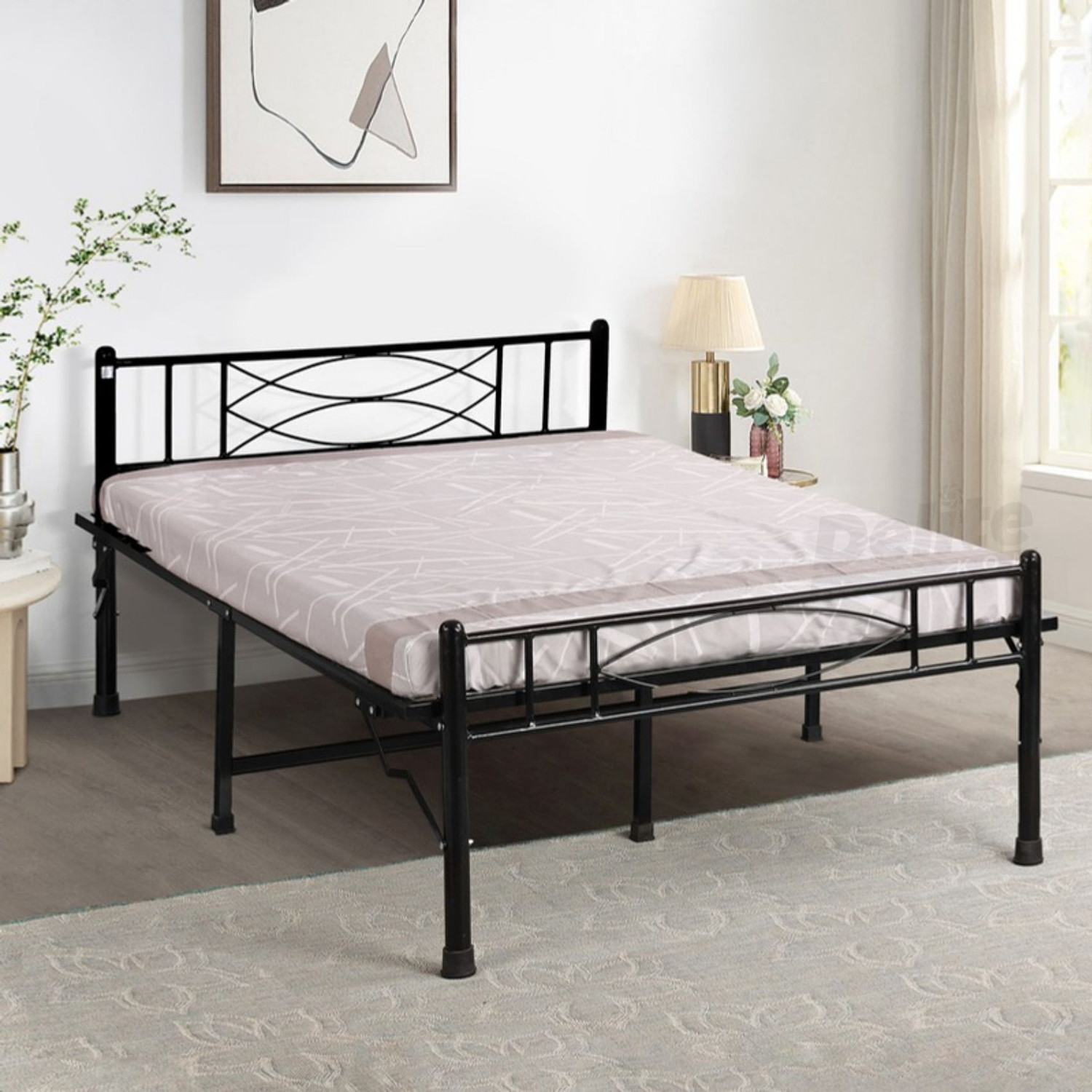 Image of Delite Kom Halo Foldable Metal Queen Bed (6.7x5ft) | Heavy Load | 1 Year Warranty | Strong Metal Queen Bed, 204.5 cm x 152 cm (6.71 ft x 4.99 ft)
