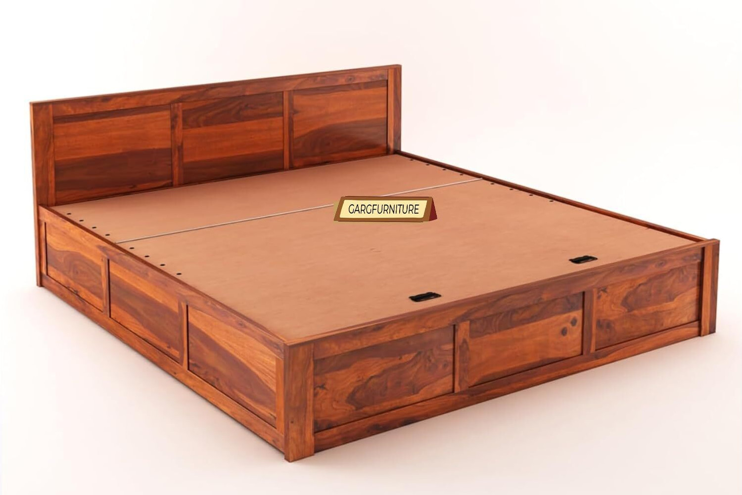 Image of GARGHANDICRAFTS Sheesham Wood Bed /Cot Bed /Palang For Bed Room /Home /Hotel Solid Wood Queen Hydraulic Bed, 205 cm x 160 cm (6.73 ft x 5.25 ft)
