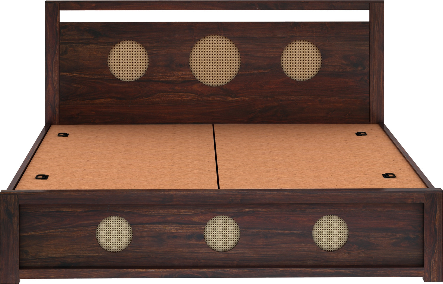 Image of Dreamydesks Regal Solid Wood Queen Box Storage Bed for Bedroom /Wooden Bed /Cot /1Year Warranty Solid Wood Queen Box Bed, 205.74 cm x 157.48 cm (6.75 ft x 5.17 ft)