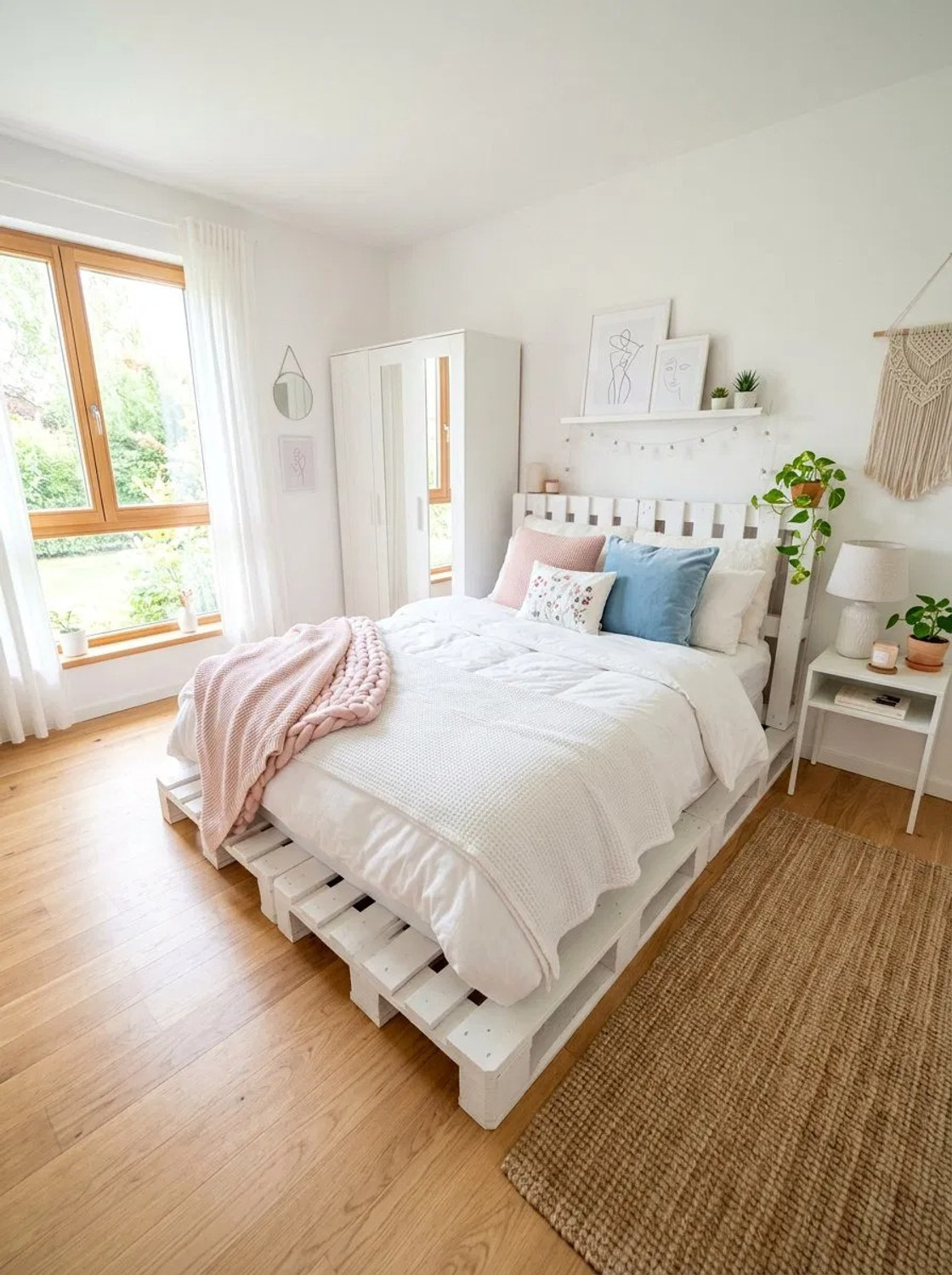 Image of The lkea wakeflow pallet bed premium customizable style italian Engineered Wood Single Bed, 91 cm x 91 cm (2.99 ft x 2.99 ft)