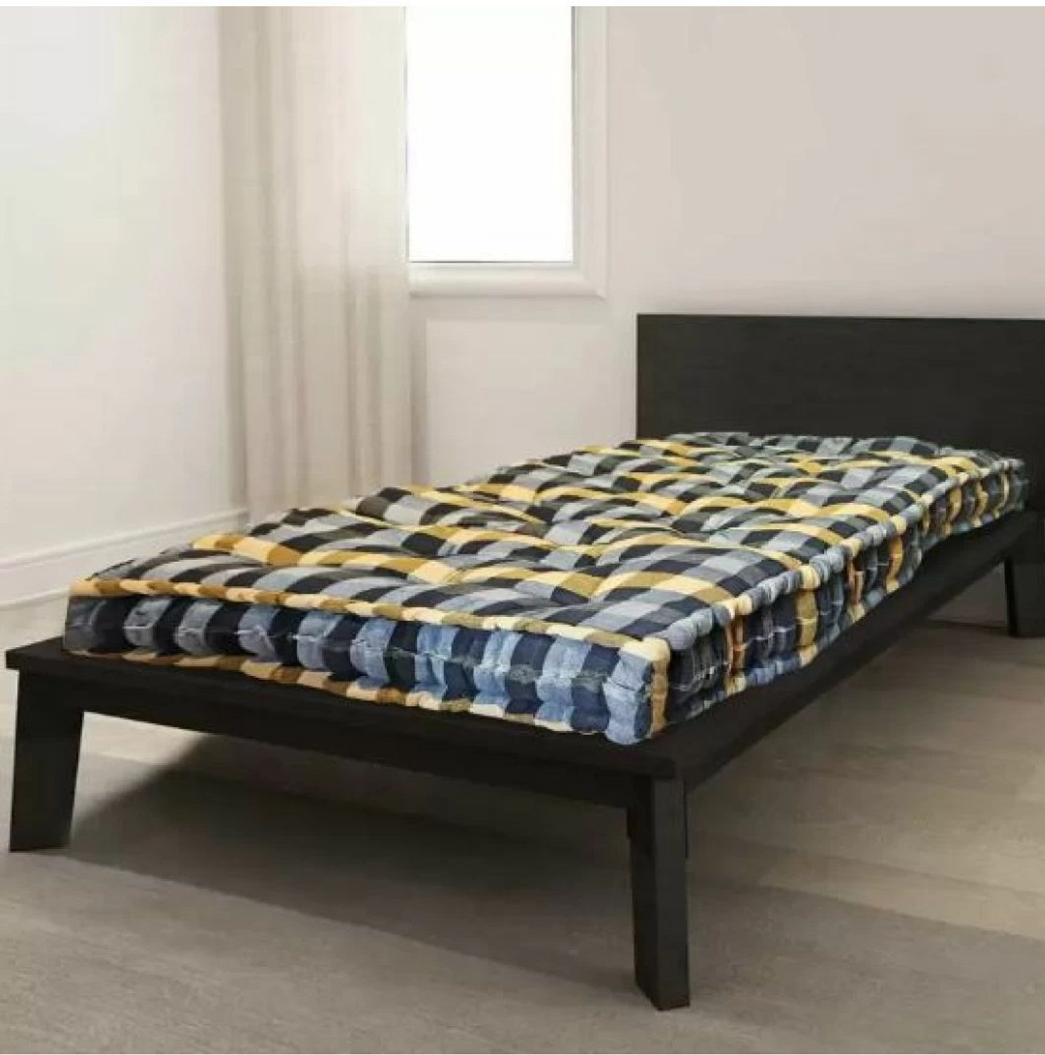 Image of HANDLOOM Krt Cotton mattress Engineered Wood Single Bed, 76 cm x 60 cm (2.49 ft x 1.97 ft)