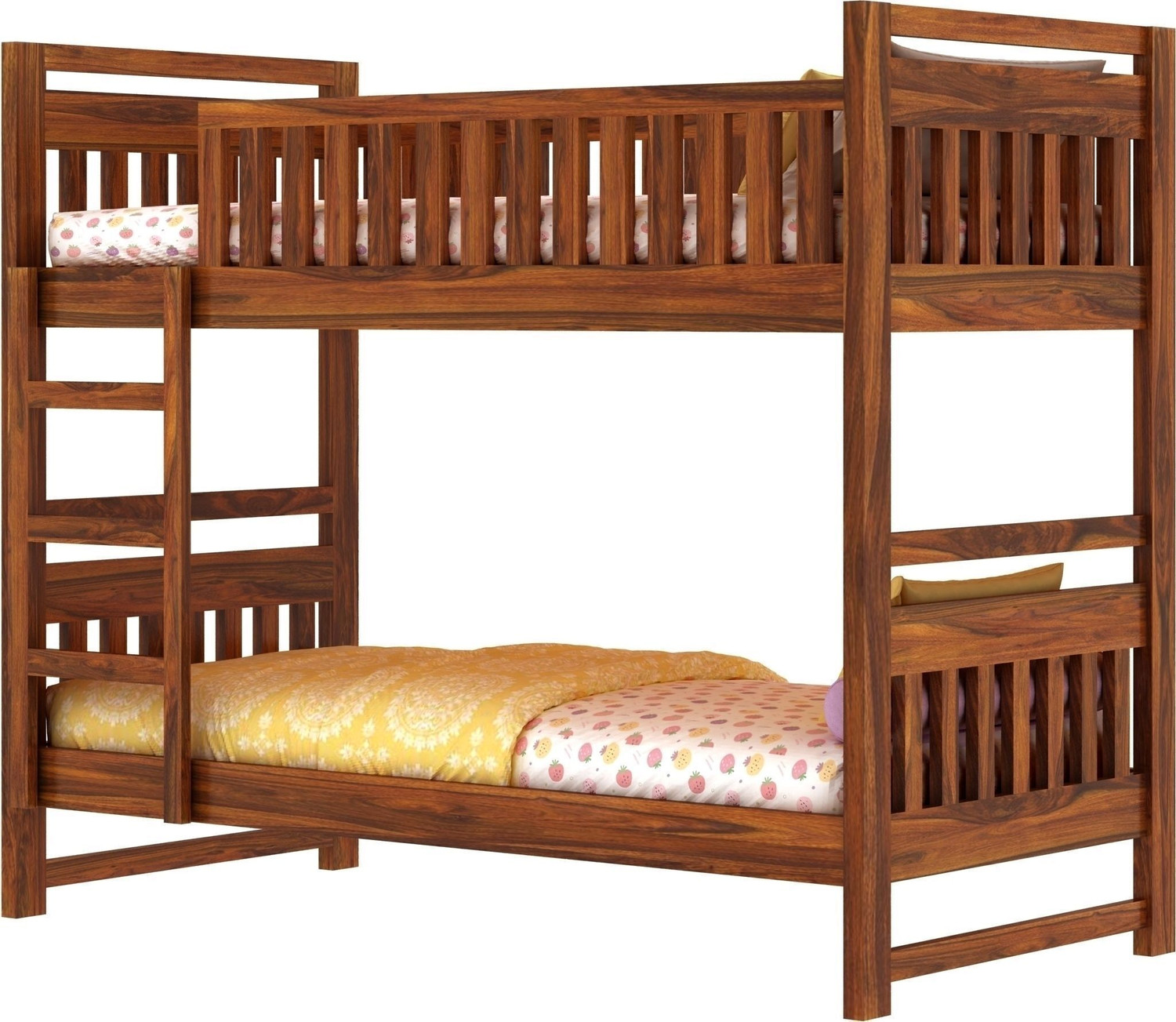Image of Ganpati Arts Sheesham Wood Swift Bunk Bed Without Storage For Kids /Kids Room Solid Wood Single Bed, 99.06 cm x 208.28 cm (3.25 ft x 6.83 ft)
