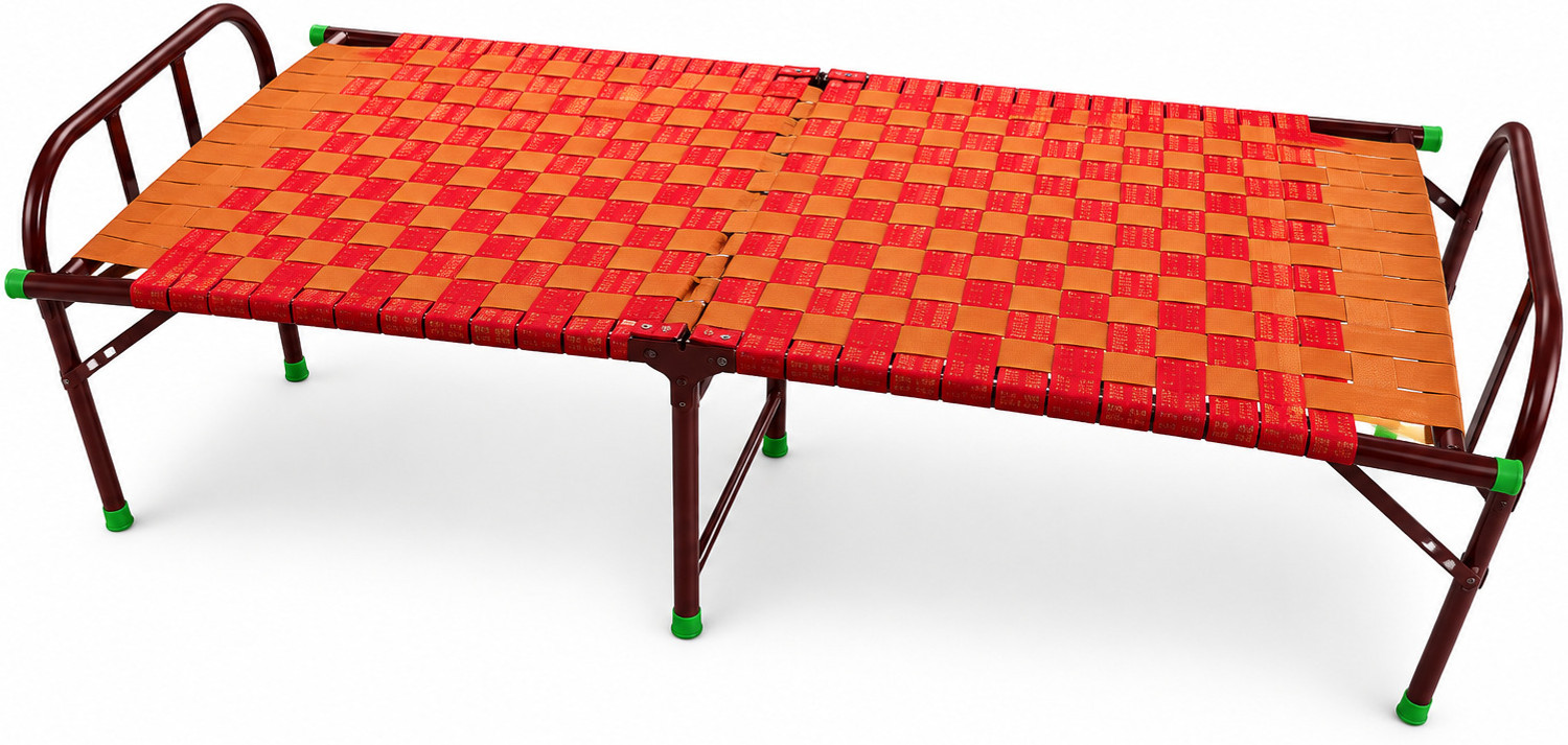 Image of CHA Portable Single foldable metal bed Metal Single Bed, 180 cm x 90 cm (5.91 ft x 2.95 ft)