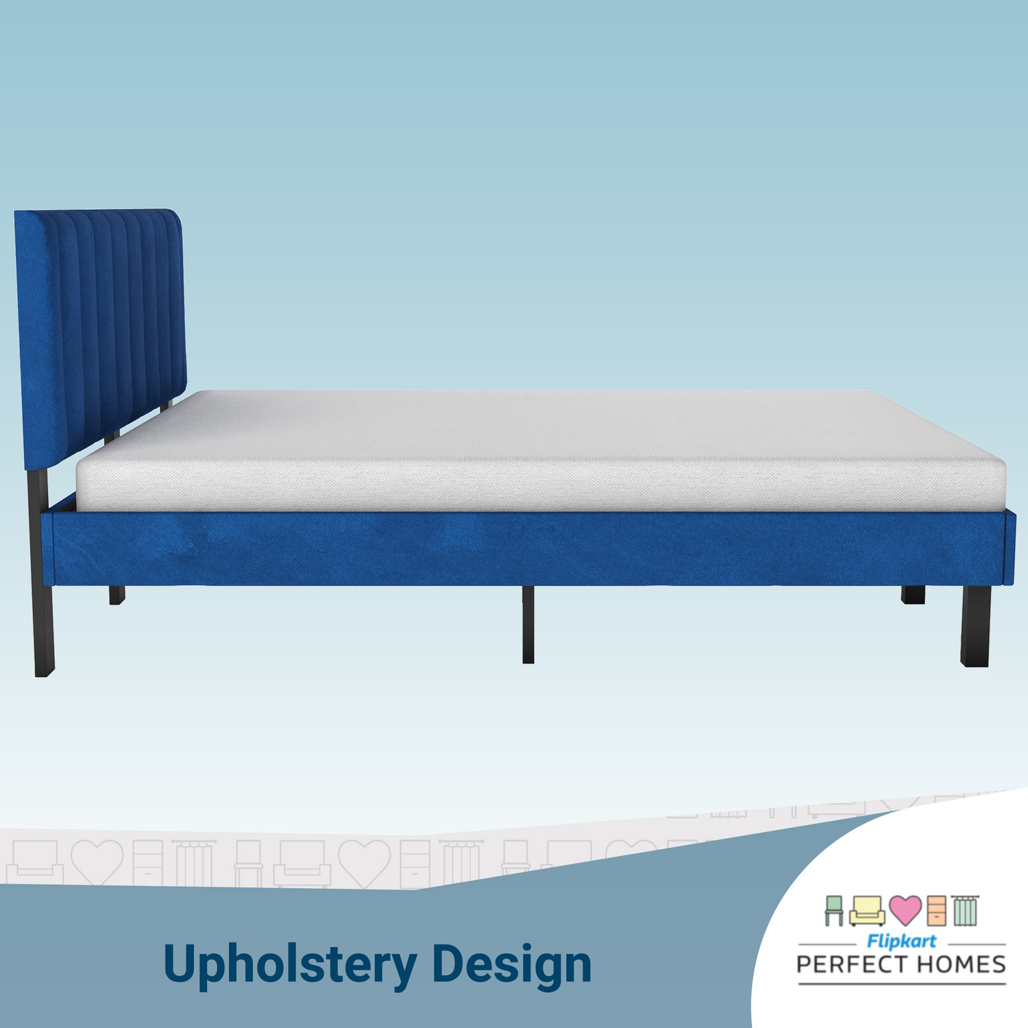 Image of Flipkart Perfect Homes Classic Engineered Wood Queen Bed, 205 cm x 157 cm (6.73 ft x 5.15 ft)